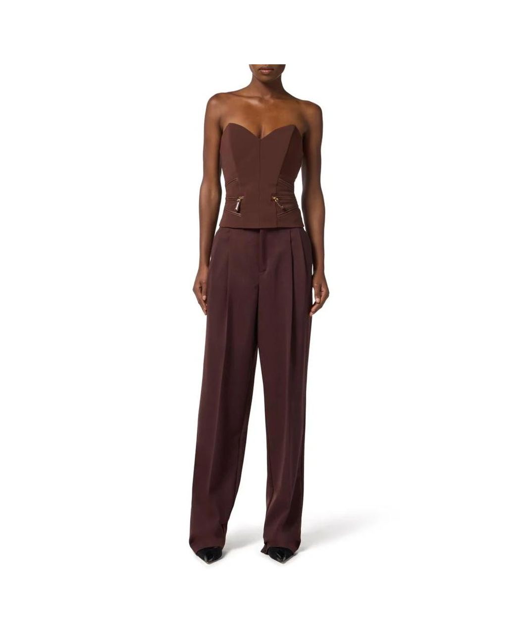 Elisabetta Franchi Brown Sleeveless Tops