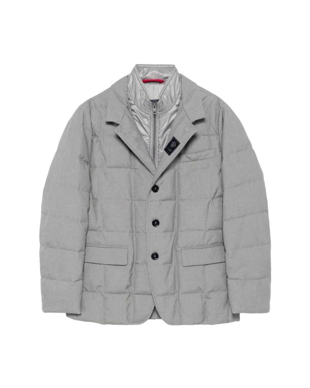 Fay Jassen ,Grijs ,Wol Gelaagde Puffer Jacket in het Gray voor heren