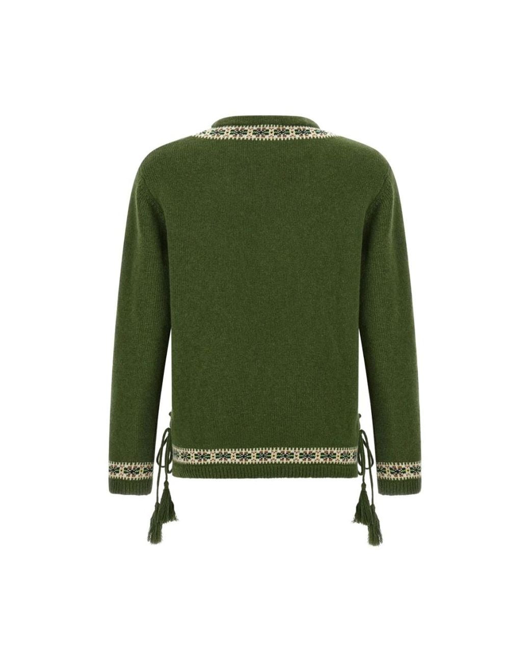 Bode Green Round-Neck Knitwear for men