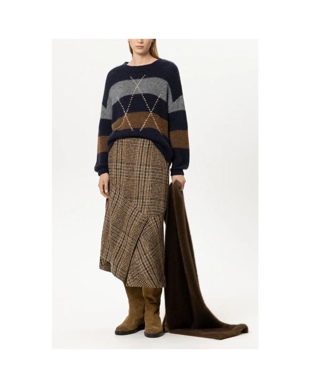 Luisa Cerano Green Midi Skirts