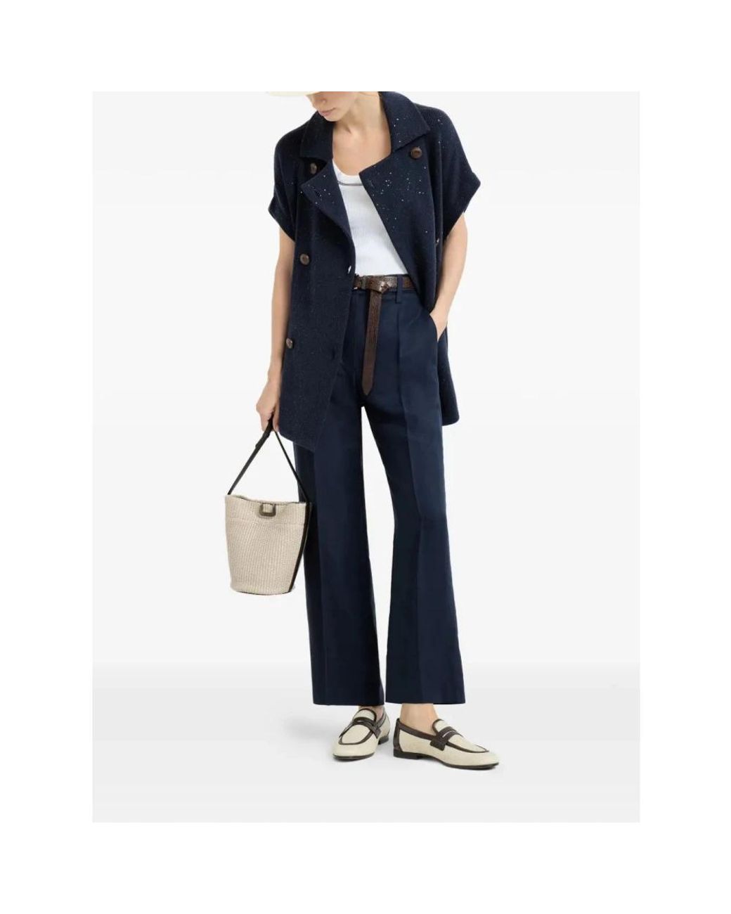 Brunello Cucinelli Blue Wide Trousers