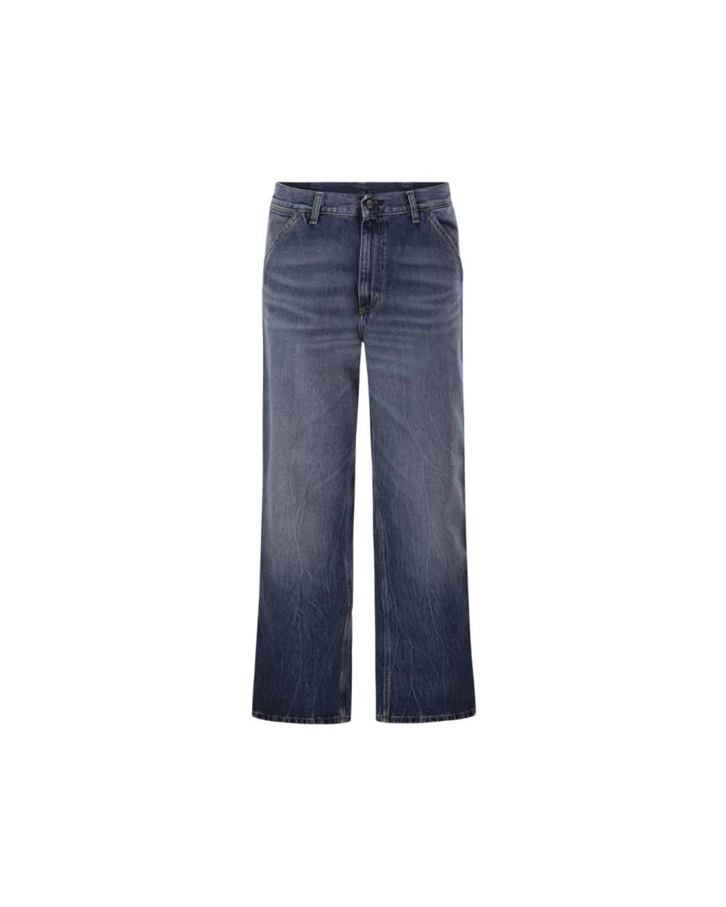 Carhartt Blue Straight Fit Jeans for men