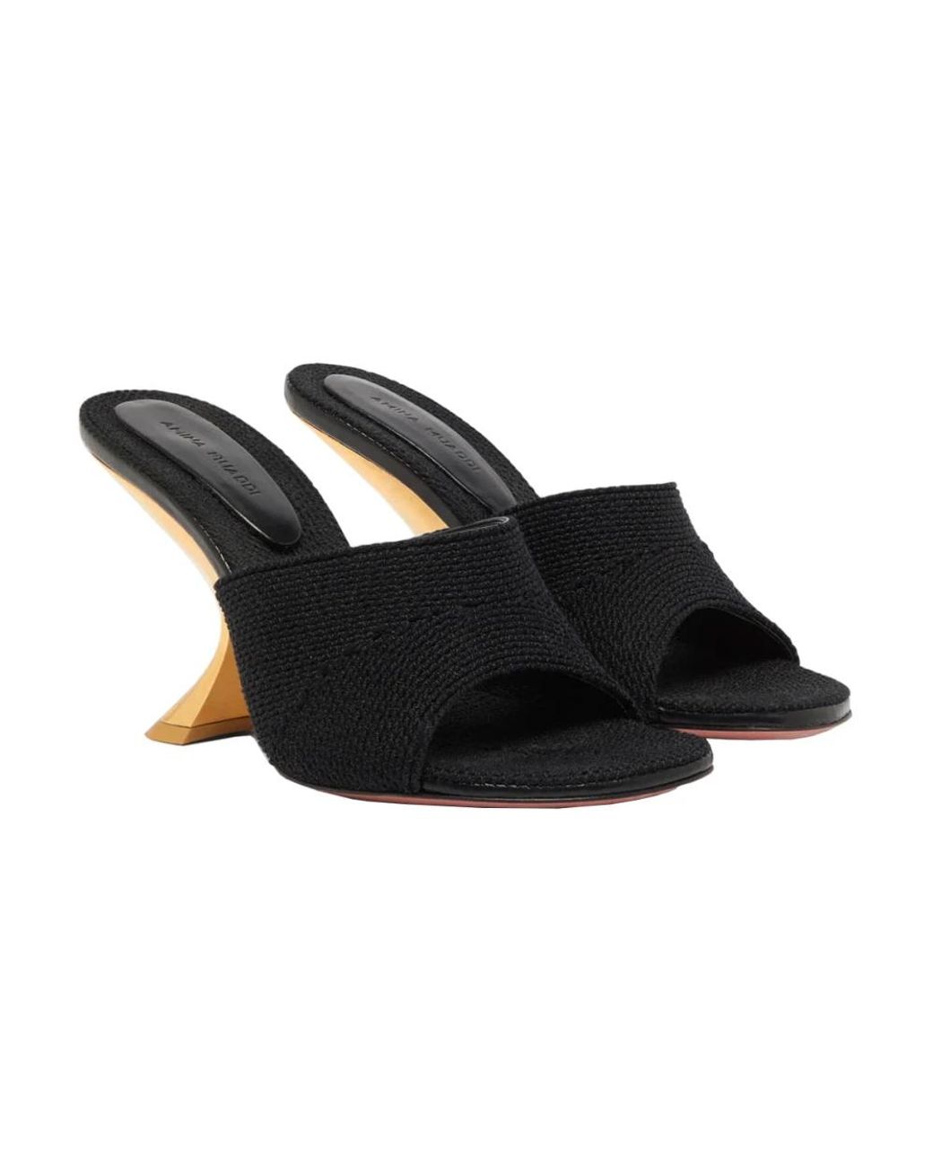AMINA MUADDI Black Heeled Mules