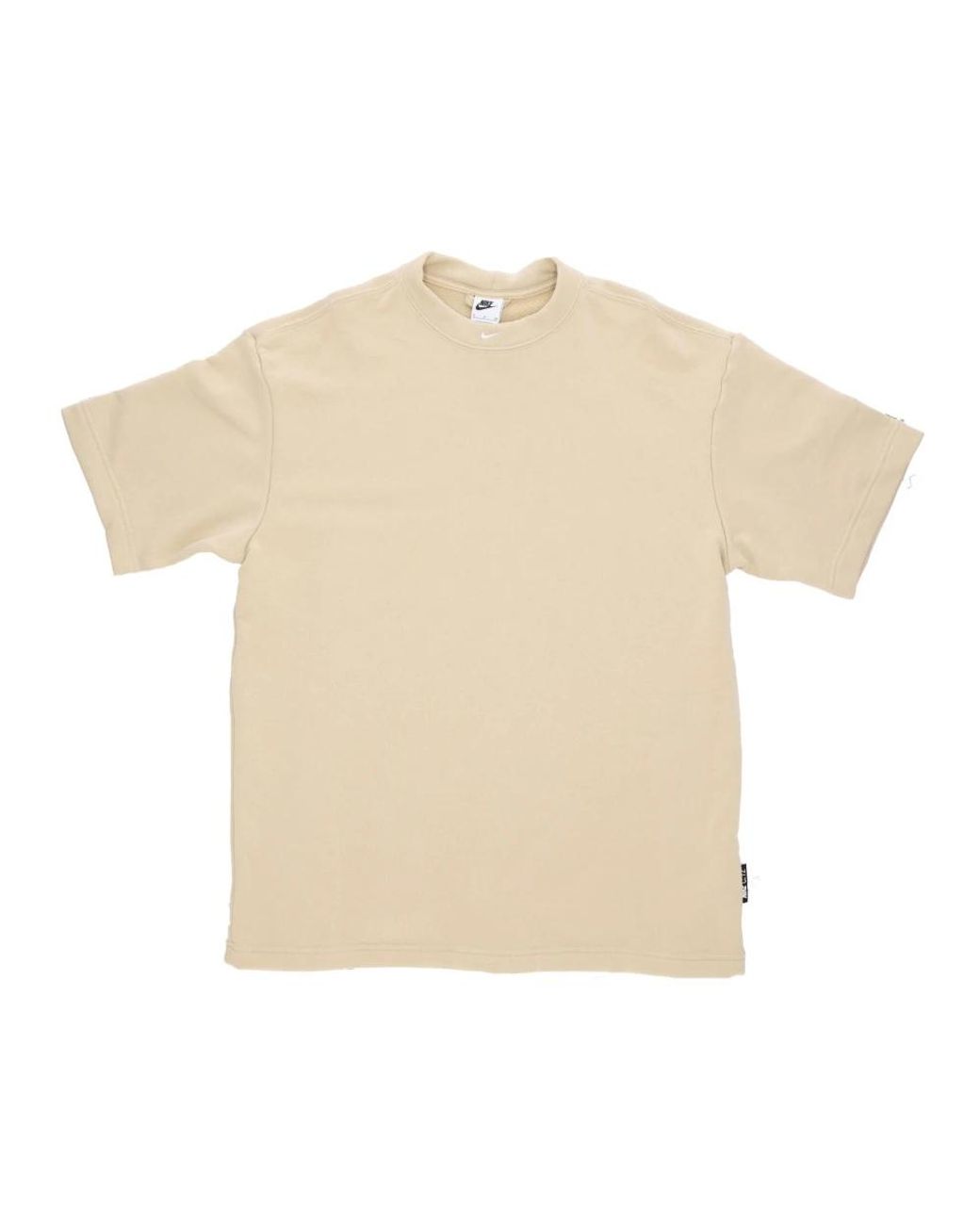Nike Fitness ,Katoen Crewneck Lightweight Short Sleeve Fleece T-Shirt in het Natural voor heren
