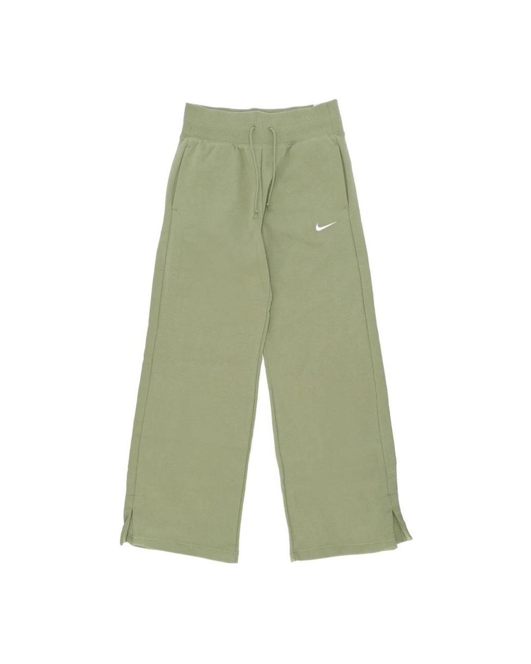 Nike Fitness ,Groen ,Katoen Fleece Wijde Broek Phoenix Alligator in het Green