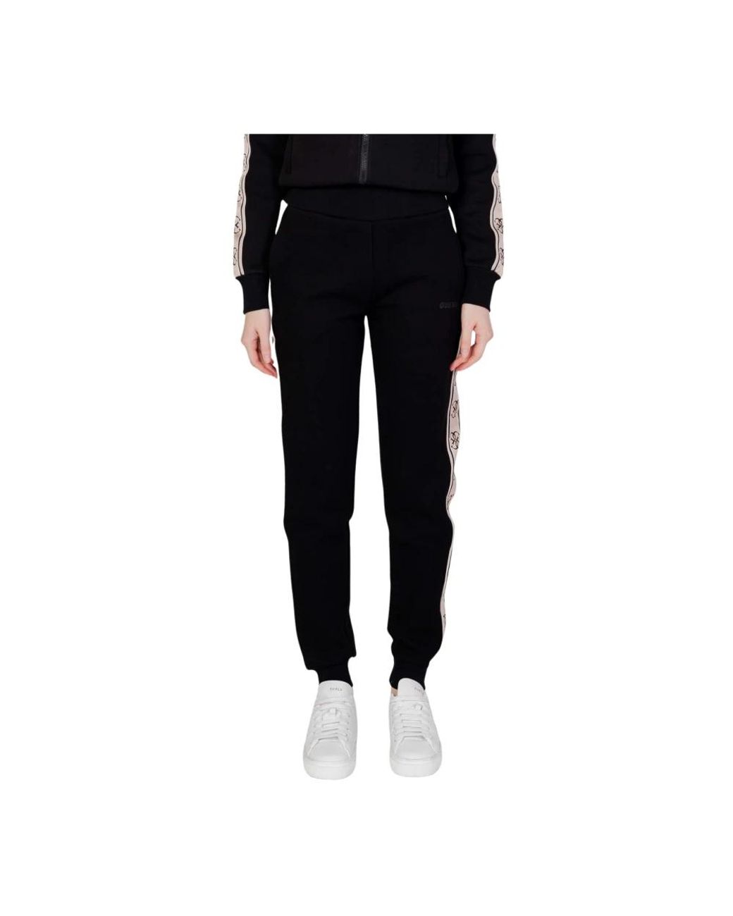 Guess Broeken ,Zwart ,Katoen Logo Tape Joggers in het Black