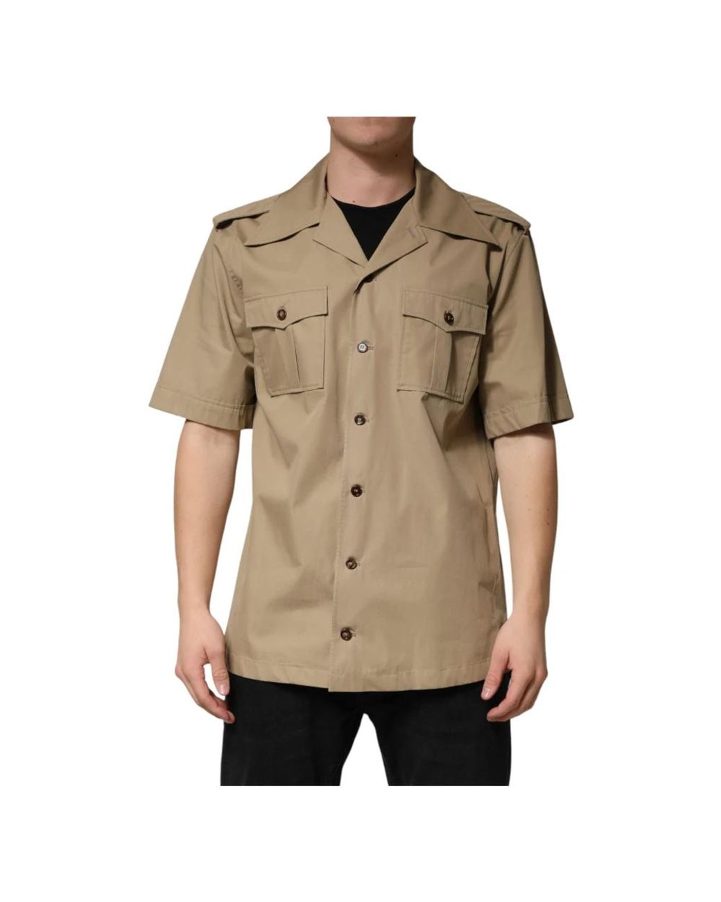 Dolce & Gabbana Natural Short Sleeve Shirts for men