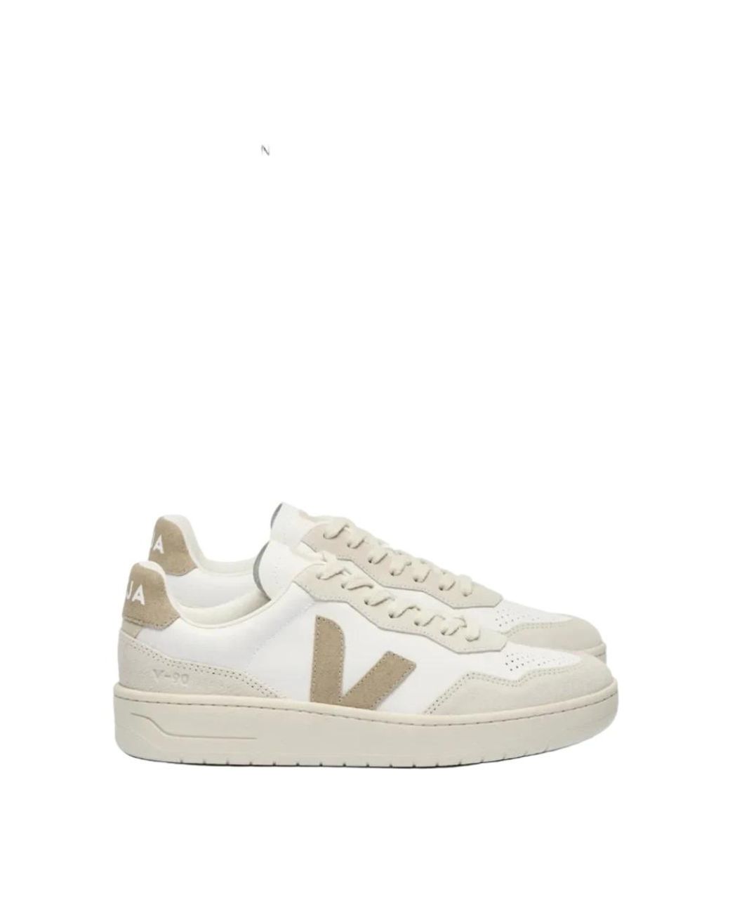 Veja White Leather Flat Shoes