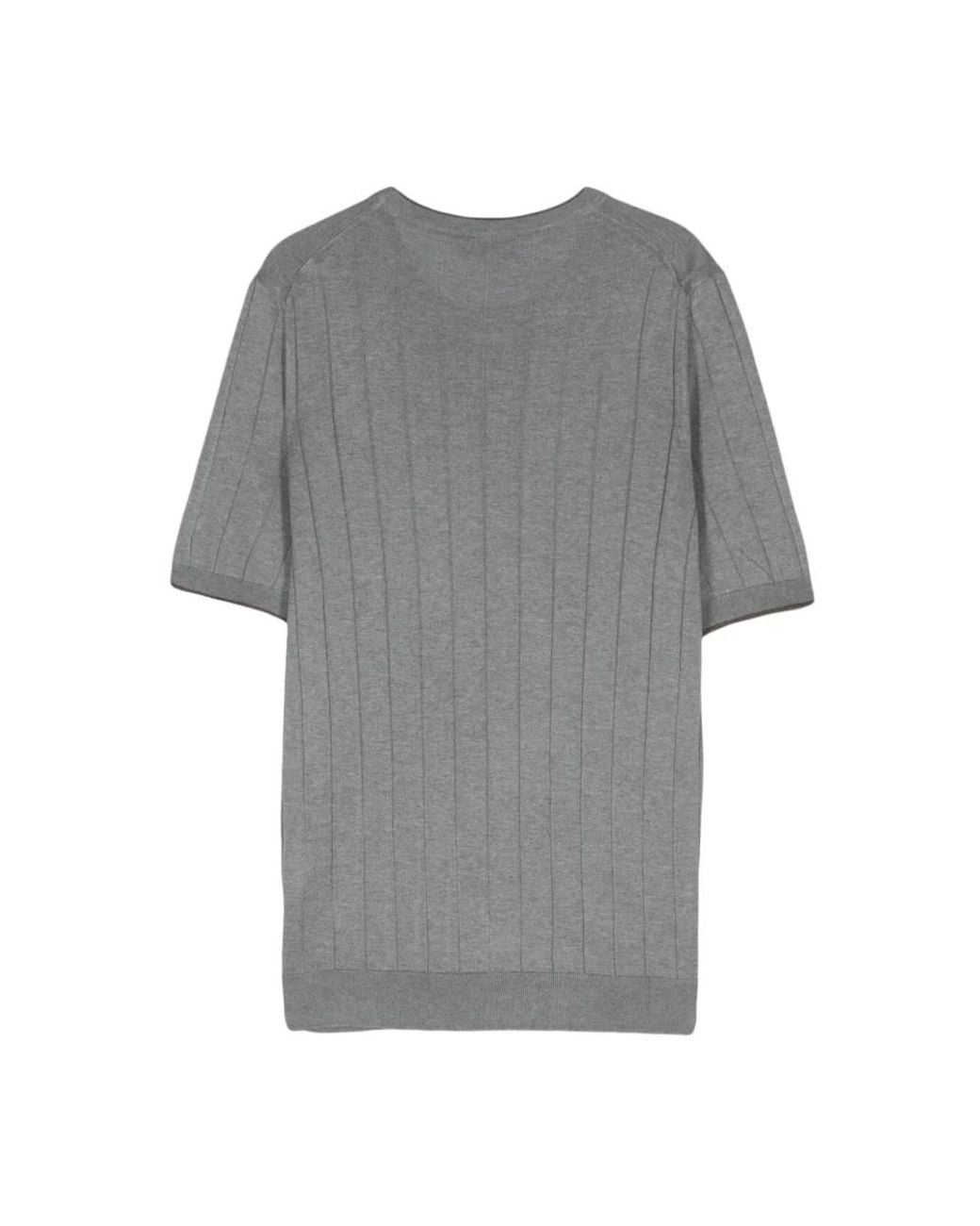 Barba Napoli Gray Round-Neck Knitwear for men