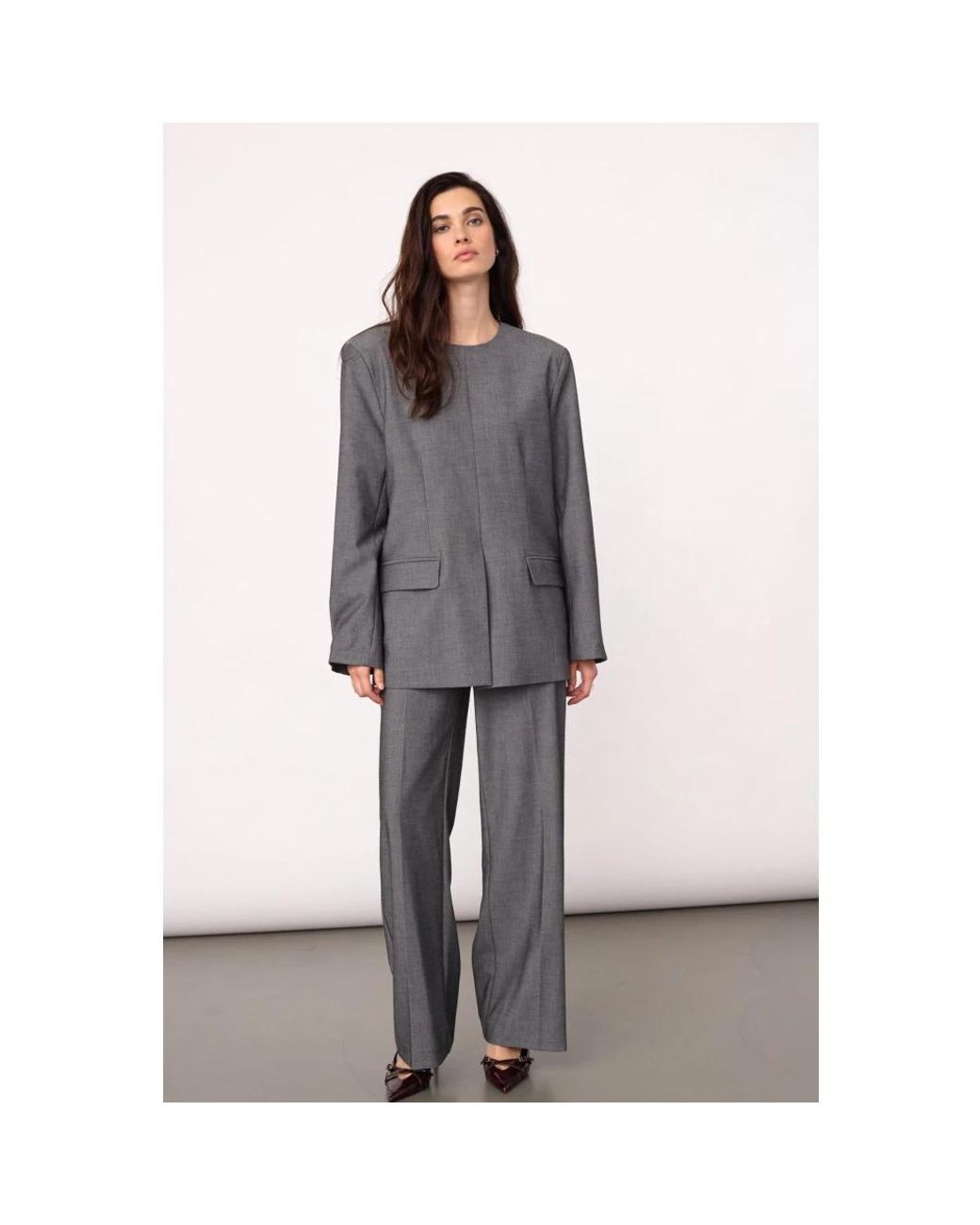 Blazers co'couture de color Gray