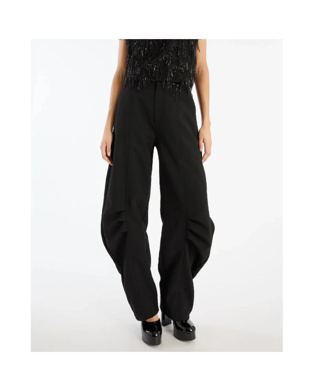 ROTATE BIRGER CHRISTENSEN Black Wide Trousers