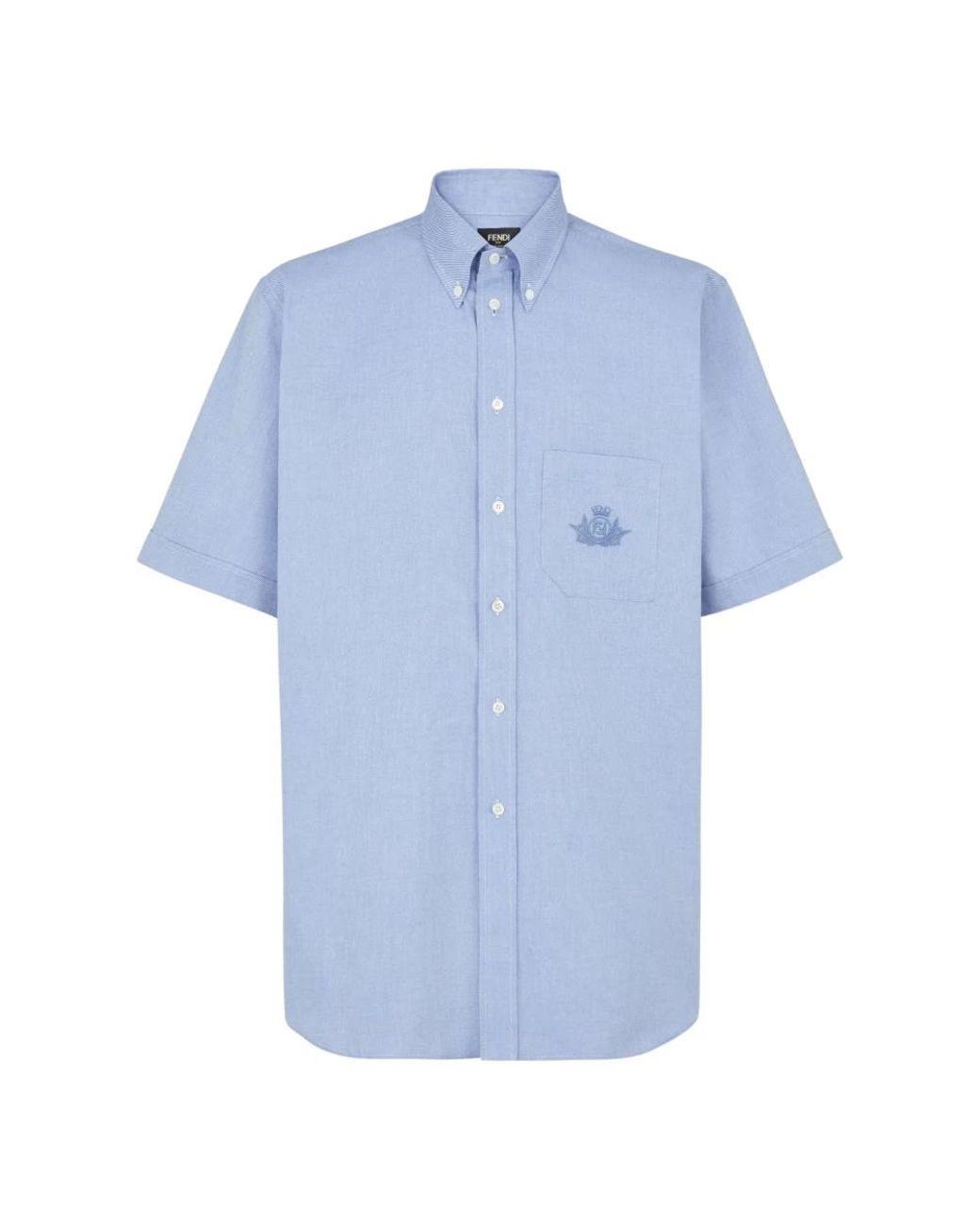 Fendi Blue Short Sleeve Shirts for men