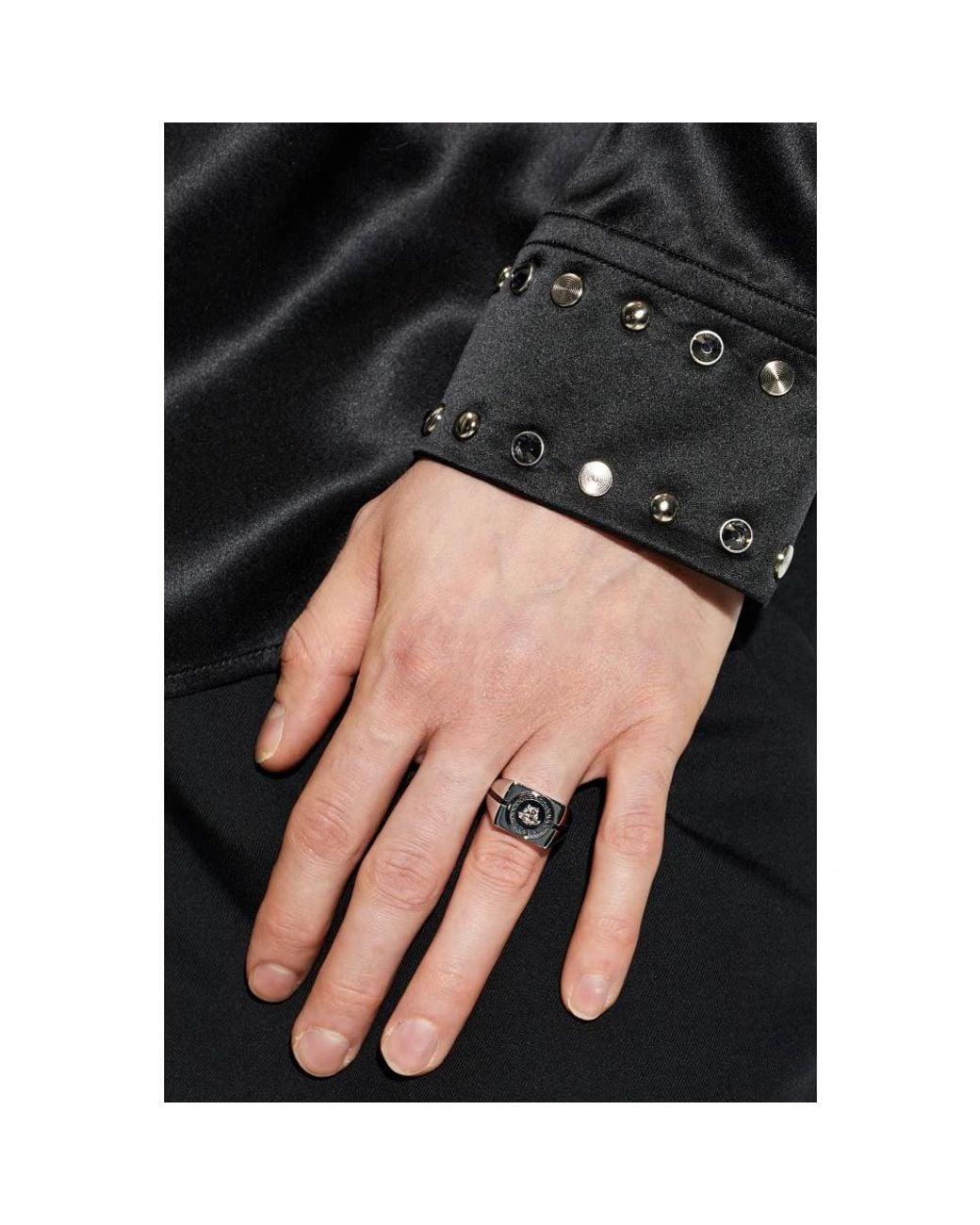 Rings Versace de hombre de color Metallic