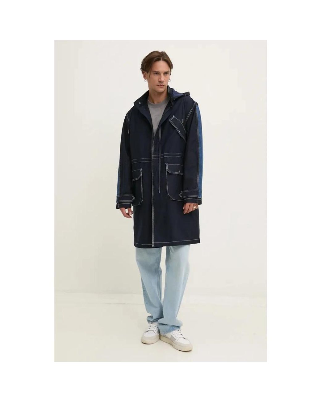Single-Breasted Coats Desigual de hombre de color Blue