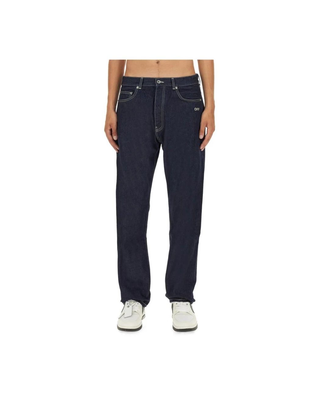 Off-White c/o Virgil Abloh Blue Straight Jeans for men