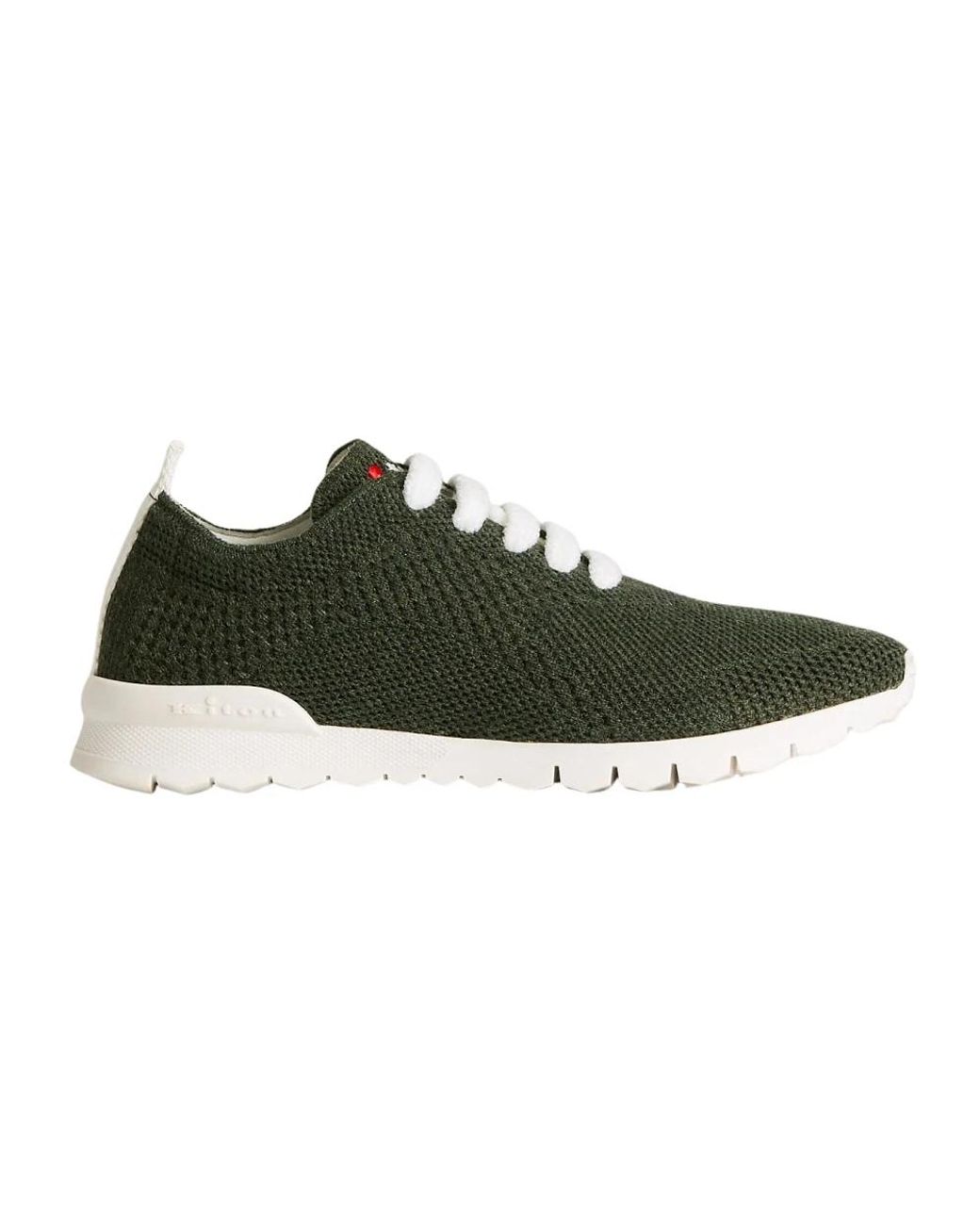 Kiton Green Grüne Cashmere-Strick-Sneaker