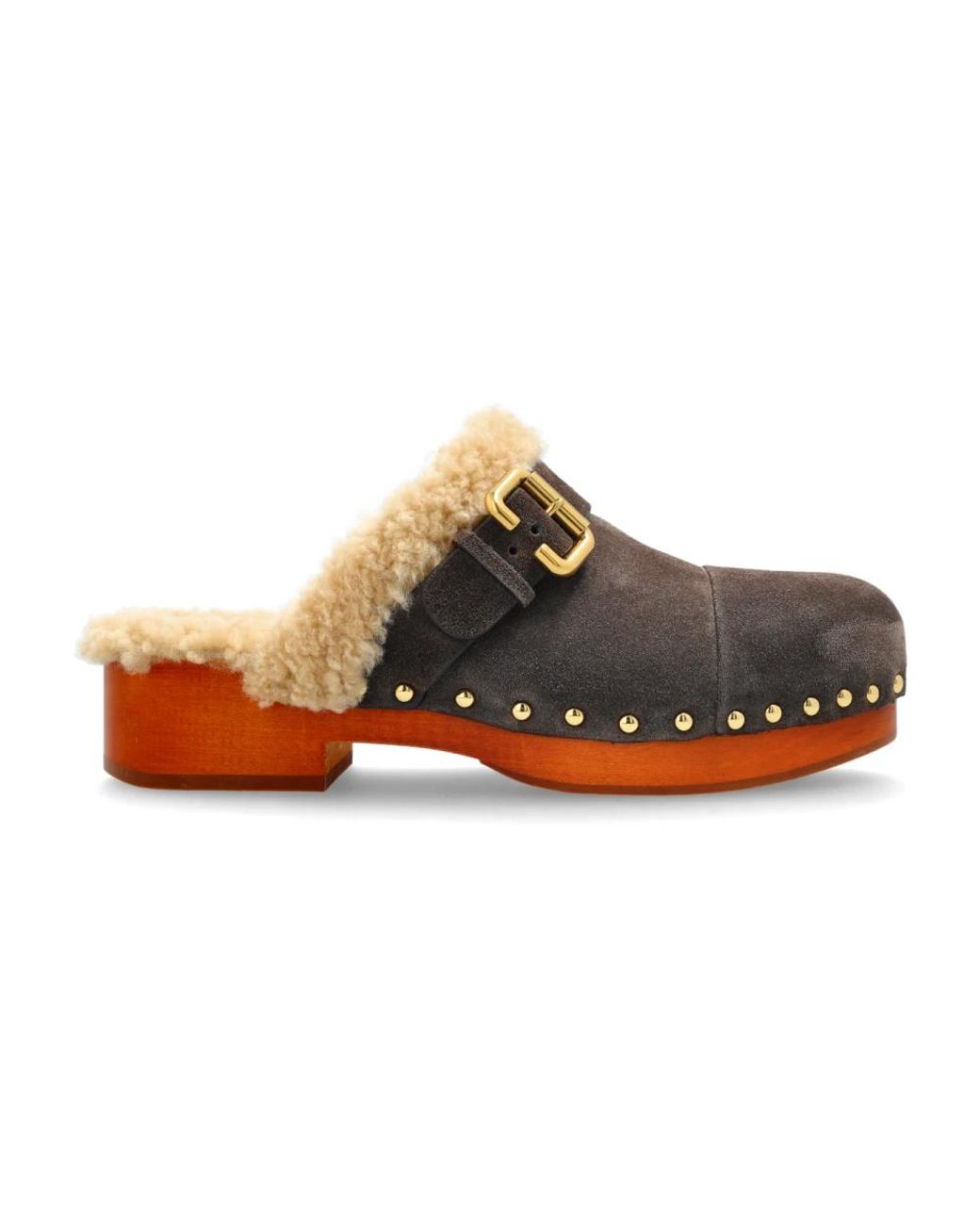 Chloé Schoenen ,Bruin ,Suède Klompen Jeannette in het Brown