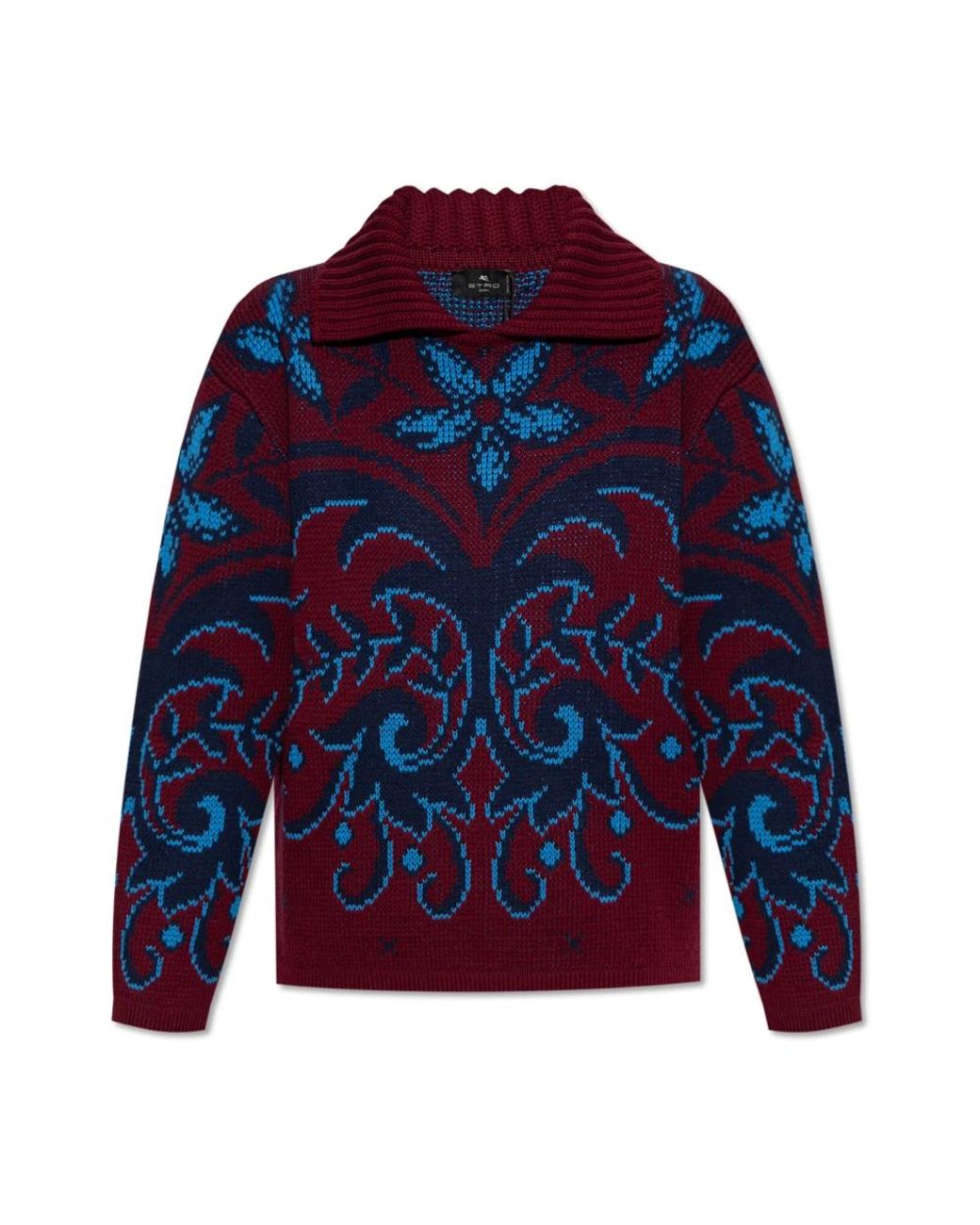 Etro Blue Round-Neck Knitwear