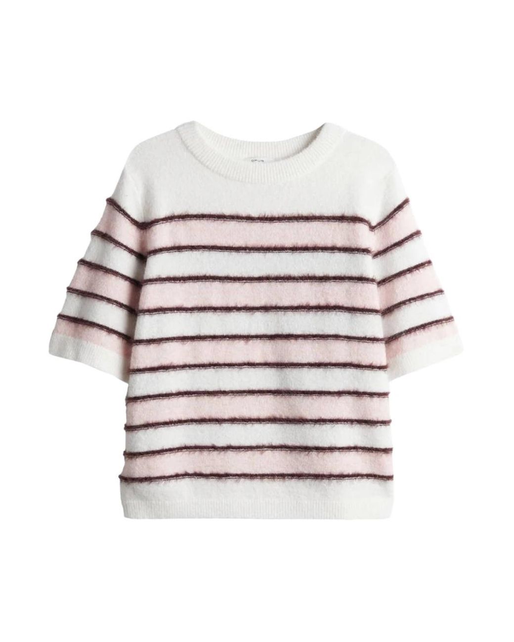 Opus Pimota Stripe Pullover in het White