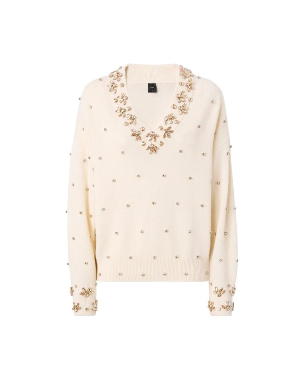 Pinko Natural V-Neck Knitwear