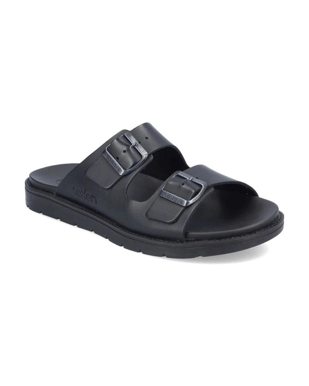Rieker Black Sliders for men