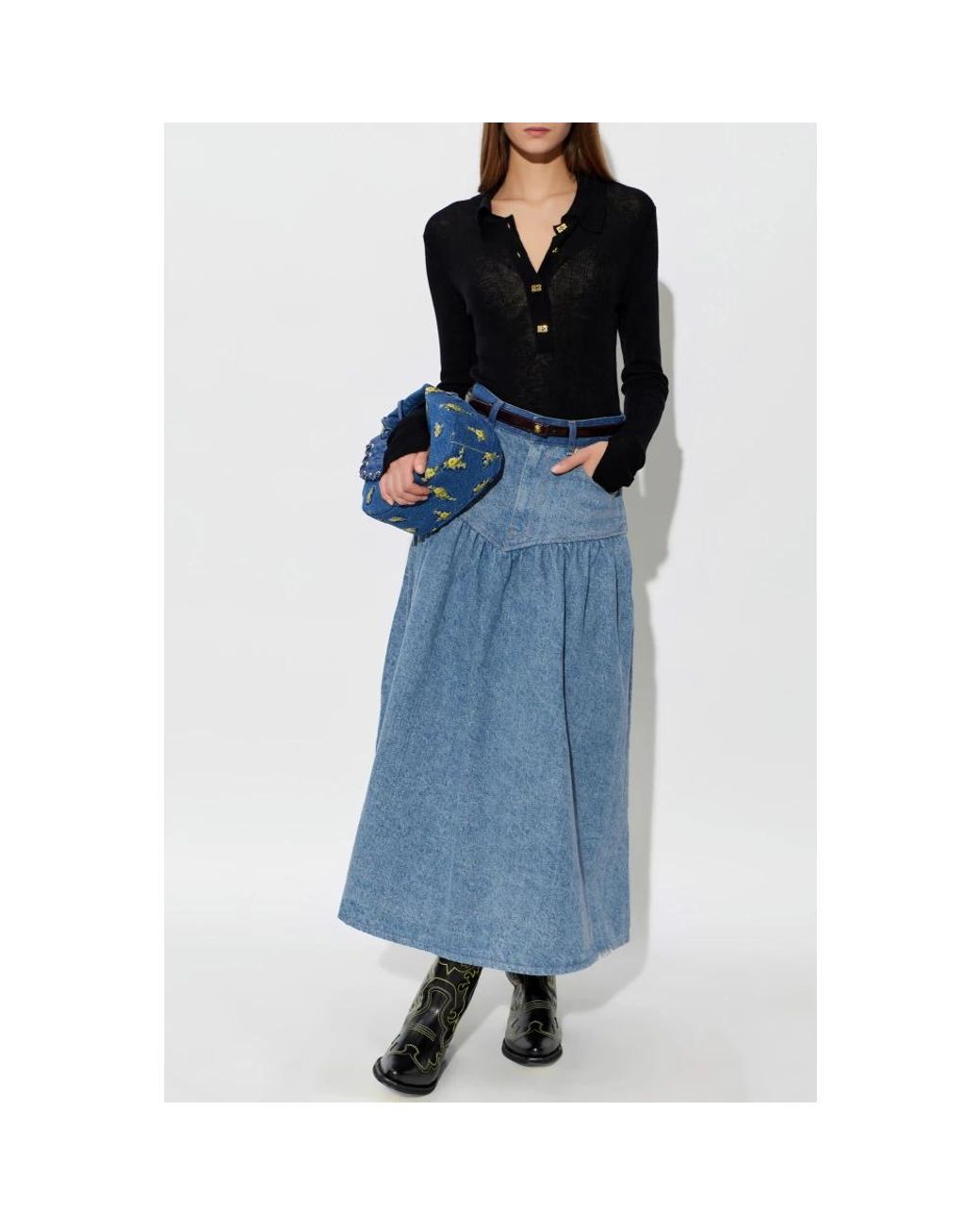 Ganni Black V-Neck Knitwear