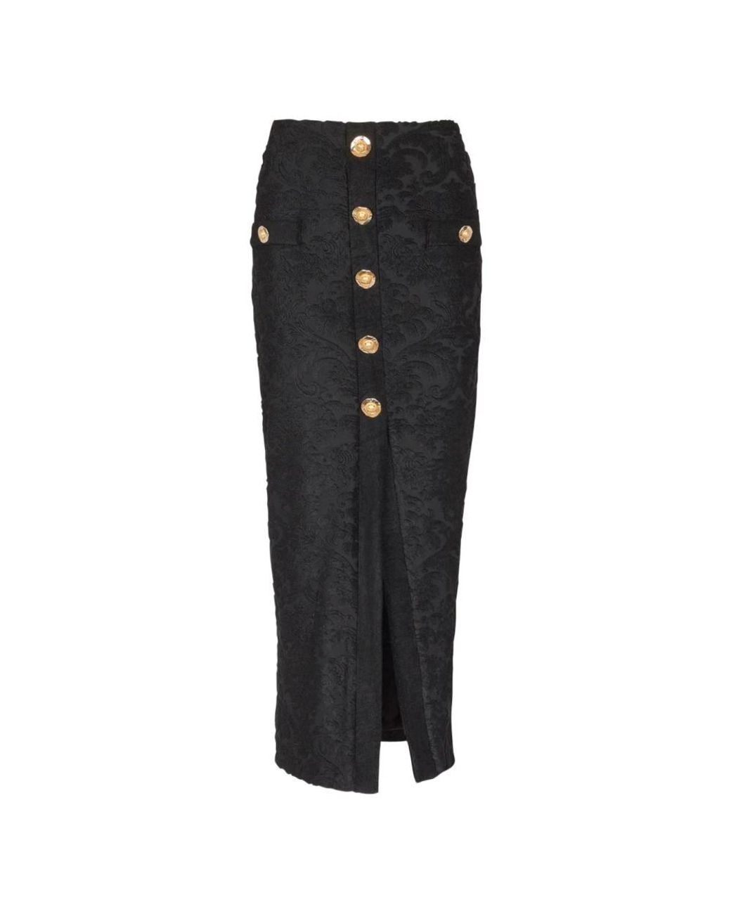Balmain Rokken ,Zwart ,Polyester Barokpatroon Midi Rok in het Black