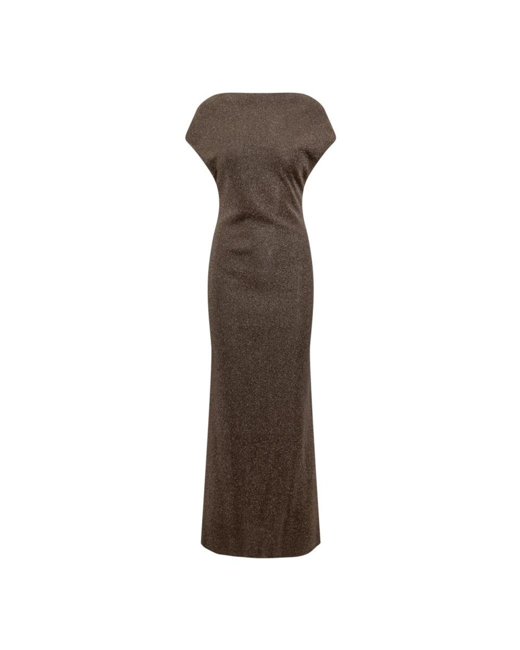 Max Mara Kleedjes ,Bruin ,Leer Eschimo Lange Jurk in het Brown