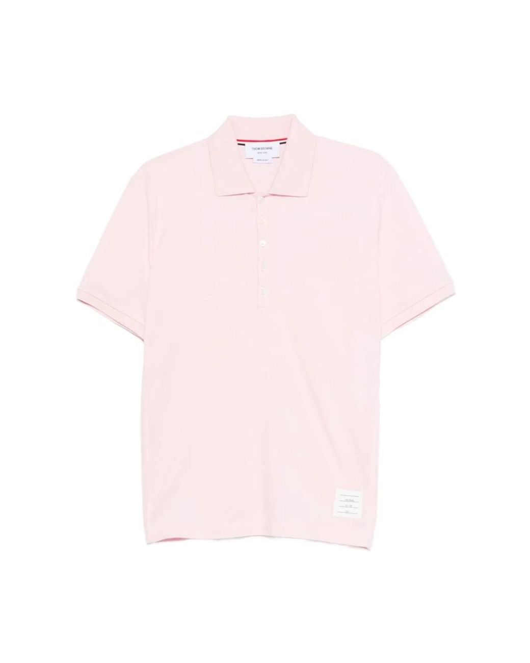 Thom Browne Tops ,Roze ,Katoen Polo Shirt in het Pink voor heren