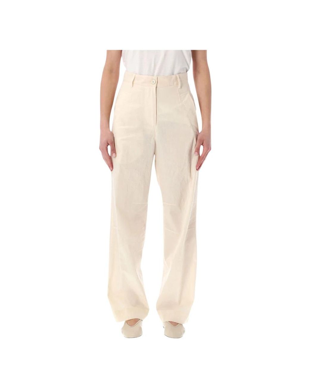 Dries Van Noten Natural Straight Trousers