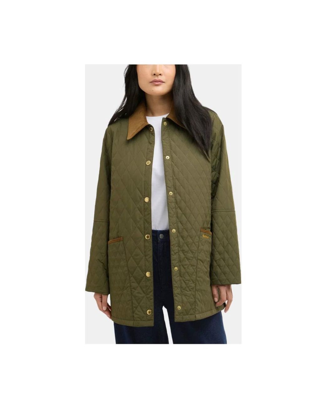 Barbour Jassen ,Groen ,Polyester Goldmire Quilted Jacket in het Green