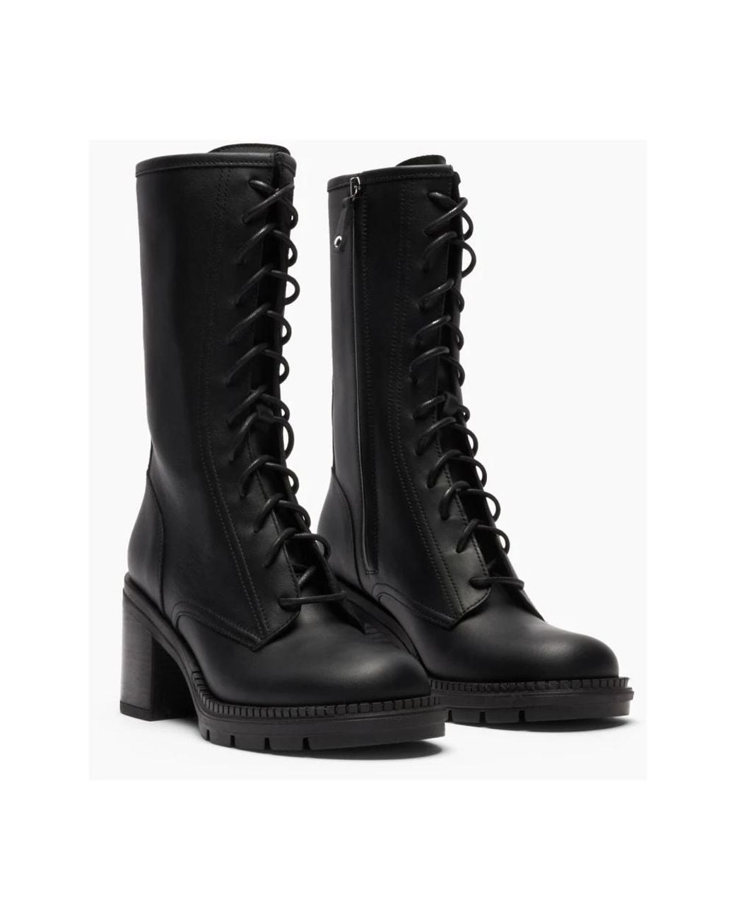 Casadei Black Lace-Up Boots