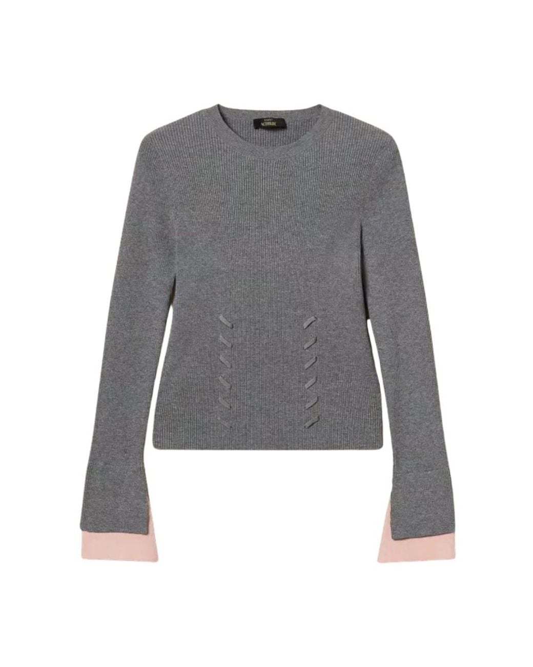 Twinset Gray Round-Neck Knitwear