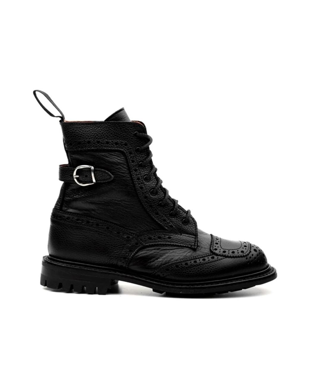 Tricker's Black Lace-Up Boots
