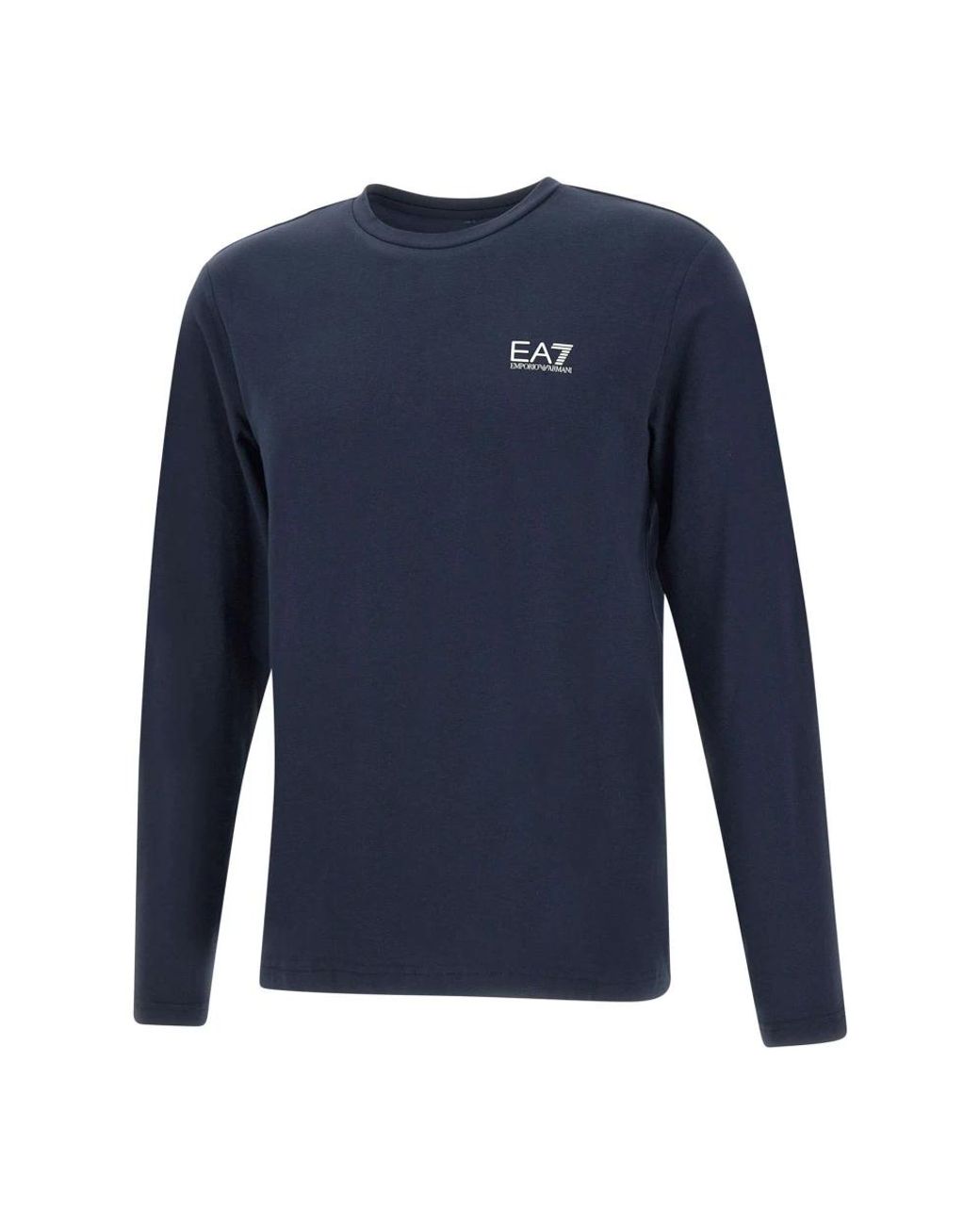 EA7 Blue Long Sleeve T-Shirts for men