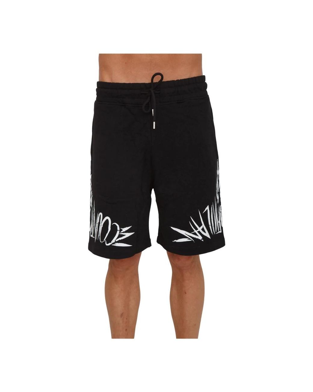 Marcelo Burlon Black Casual Shorts for men