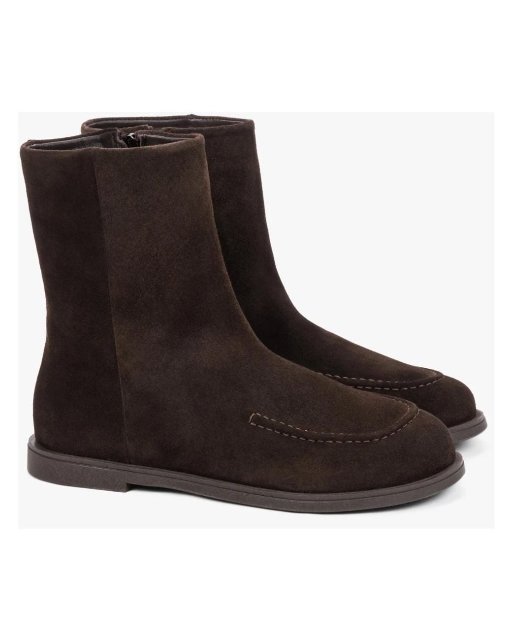 ESTRO Brown Flache Stiefeletten