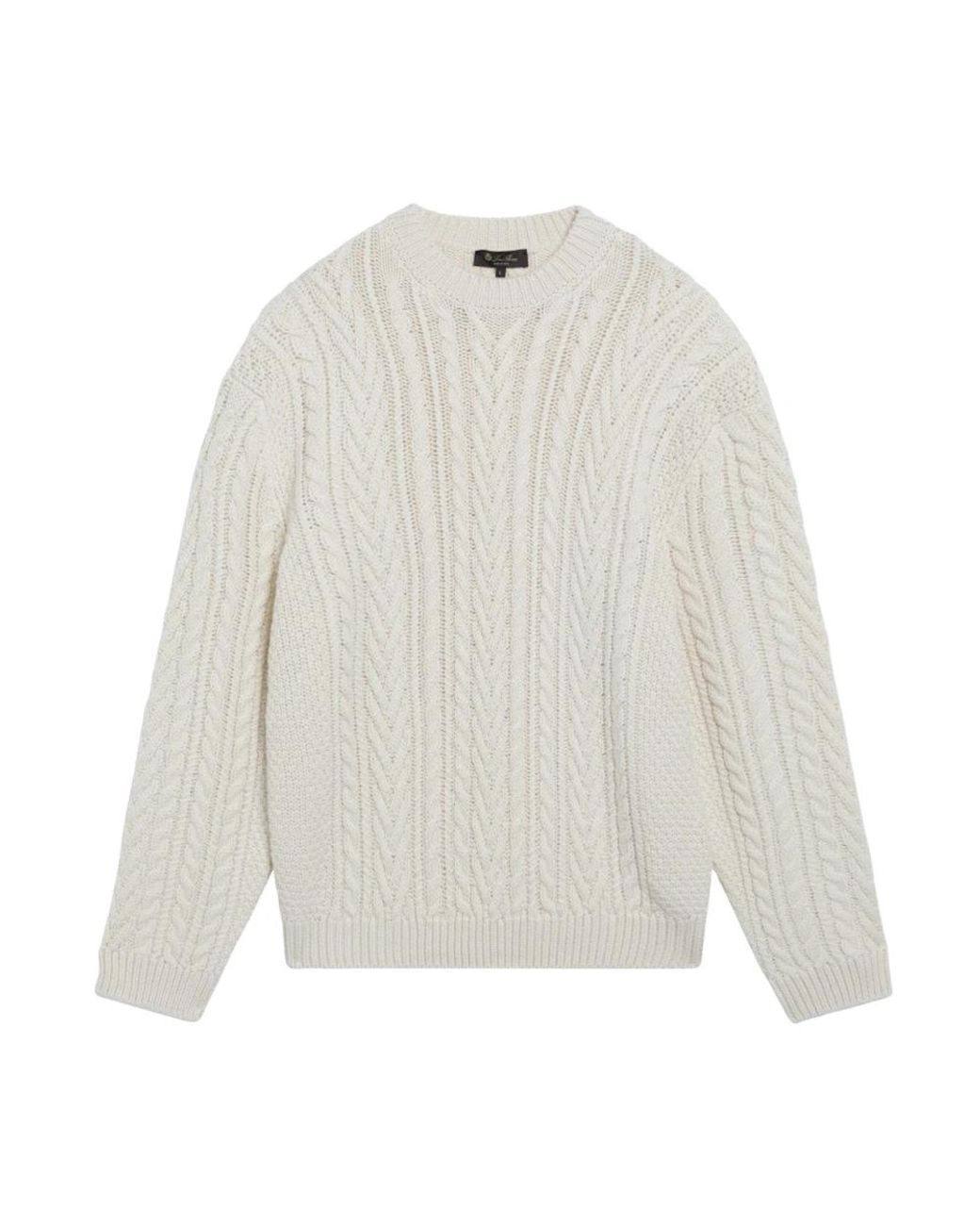 Loro Piana White Round-Neck Knitwear for men