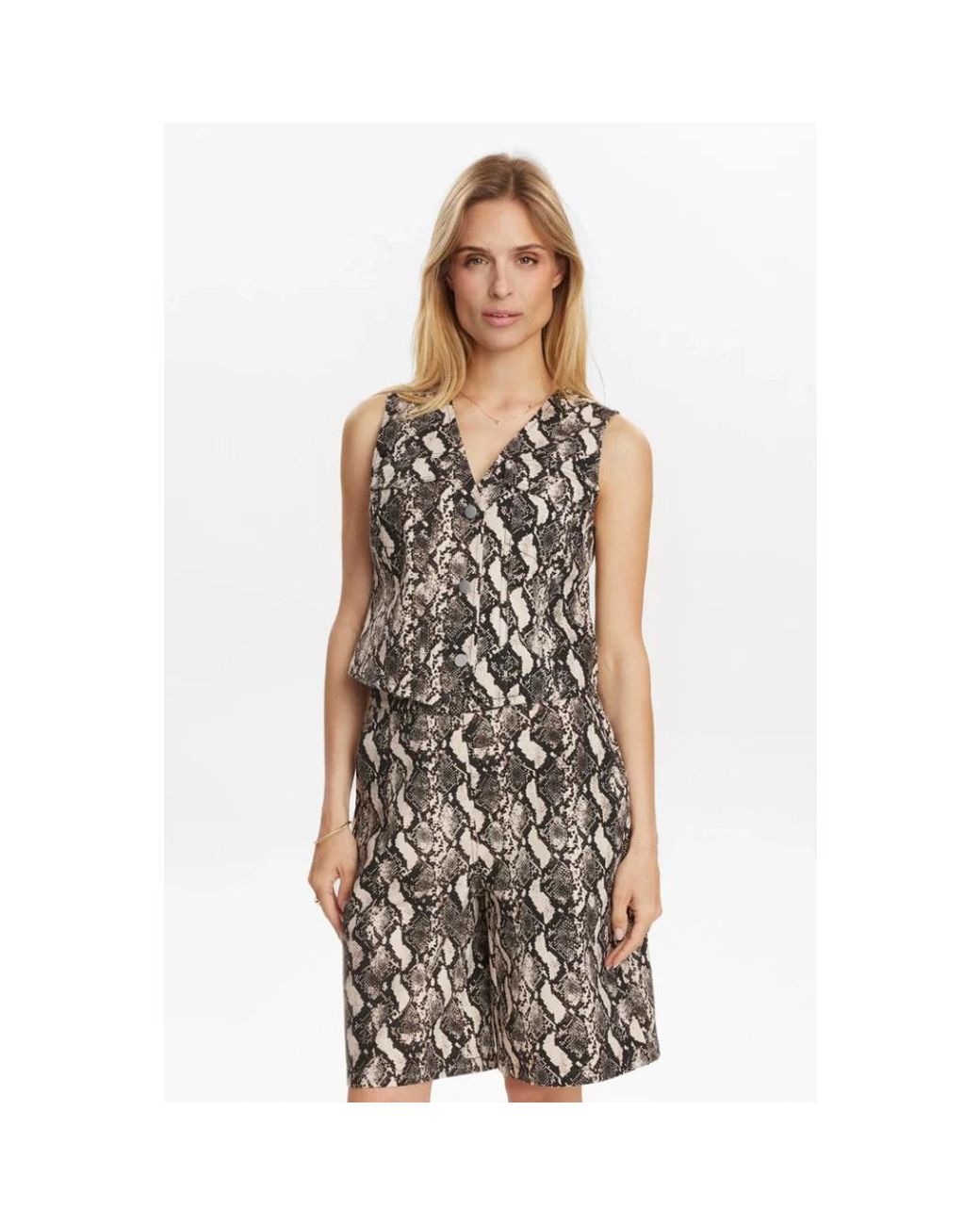 Numph Jassen ,Grijs ,Katoen Grijze Morn Elegant Vest in het Black