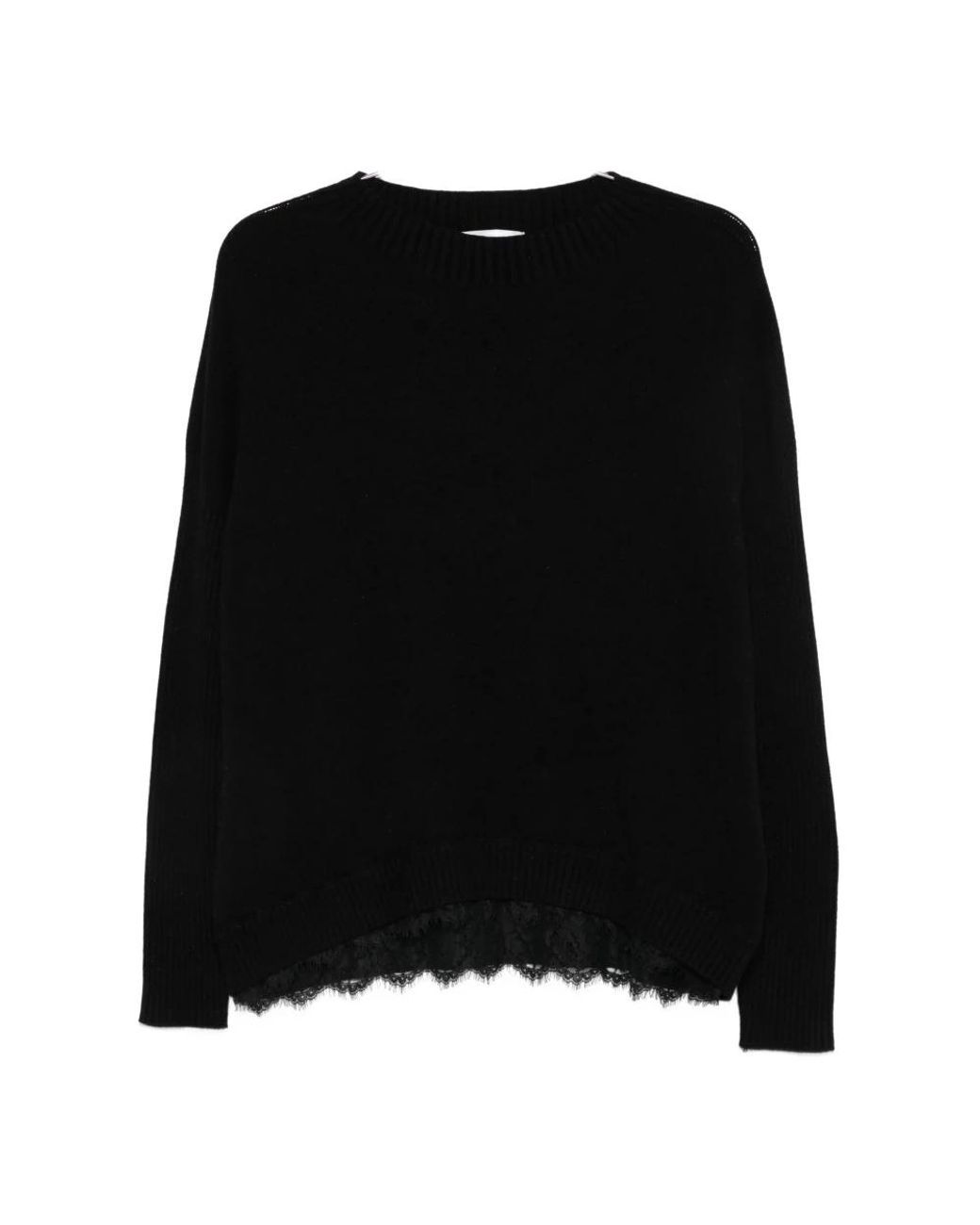 Ermanno Scervino Black Round-Neck Knitwear