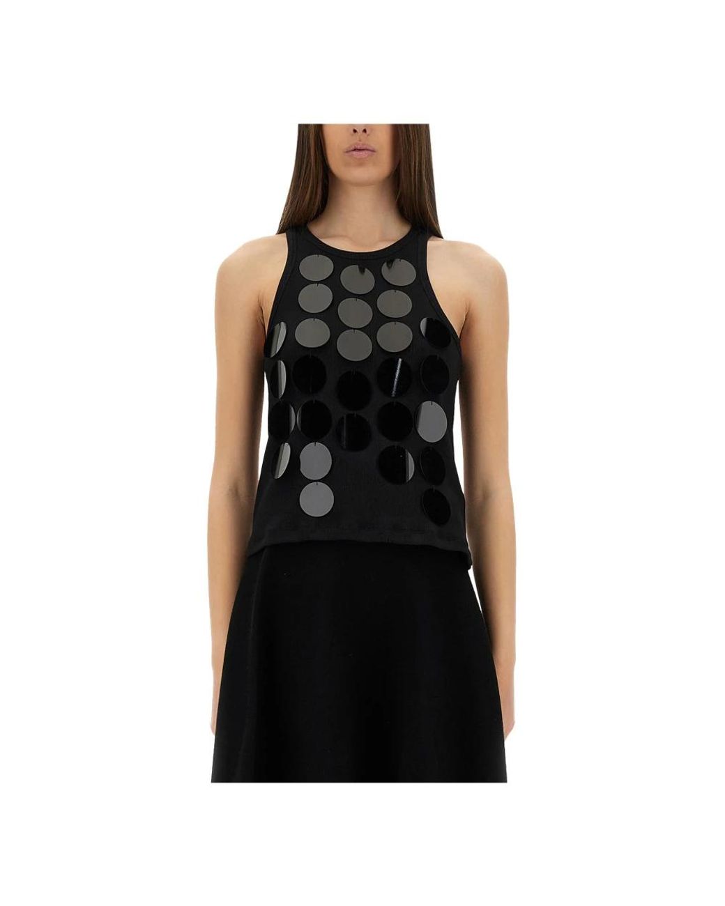 MSGM Black Ärmelloses Top