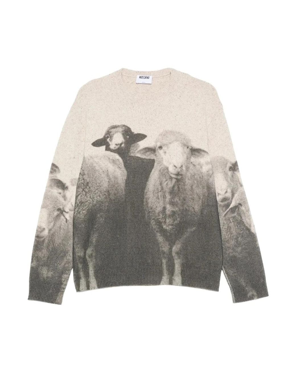 Moschino Gray Round-Neck Knitwear
