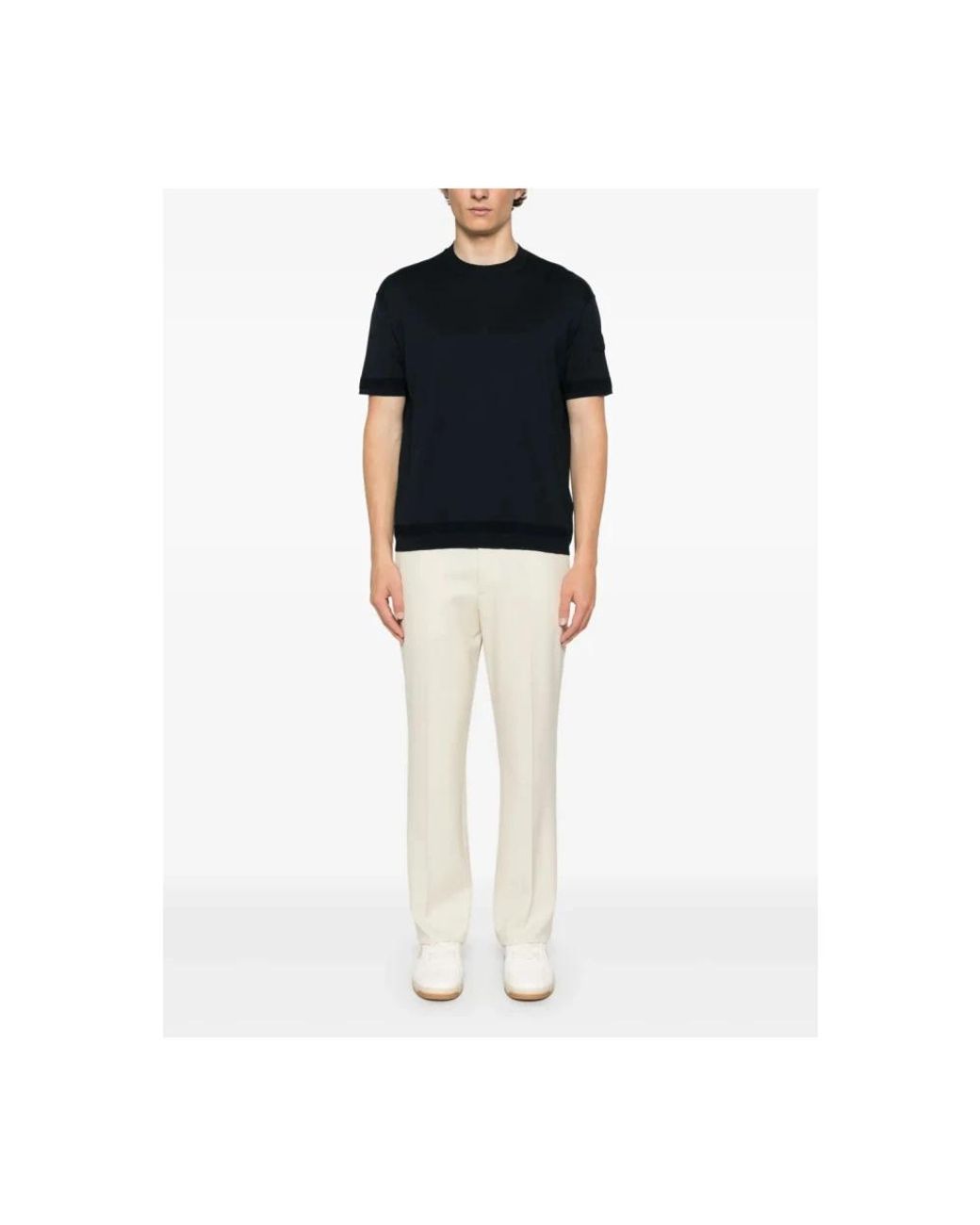 Moncler Blue Round-Neck Knitwear for men