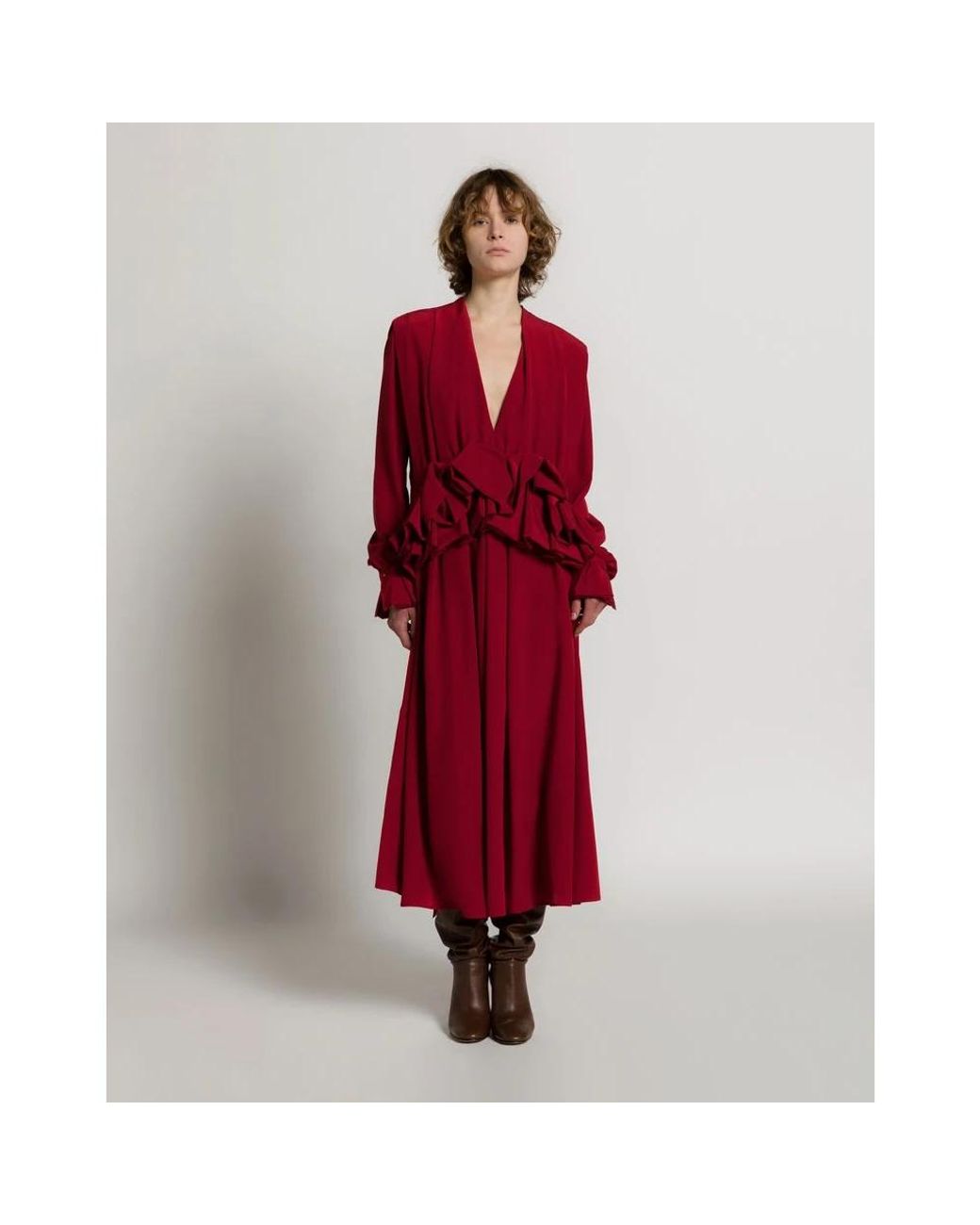 Midi Dresses Alberta Ferretti de color Red