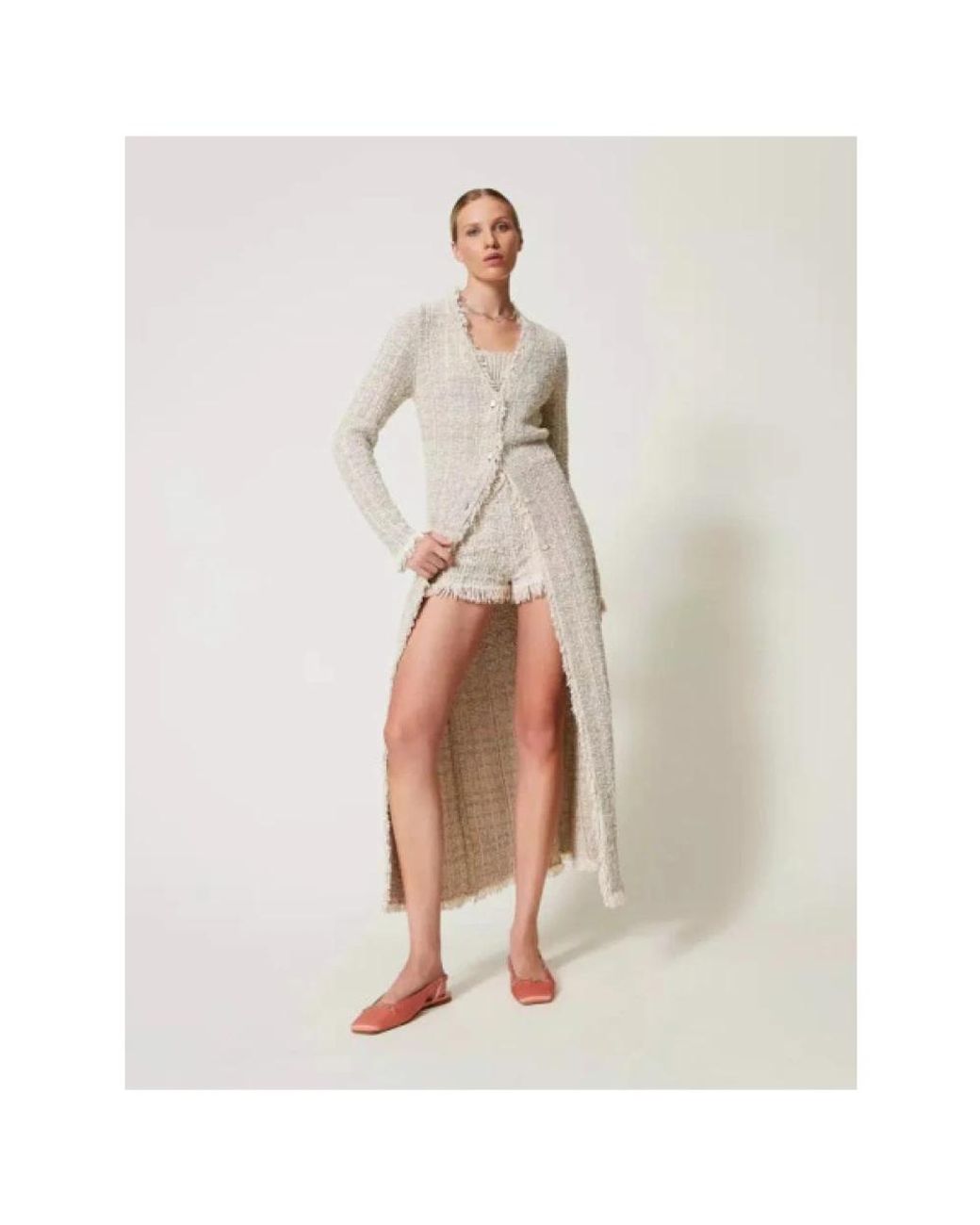 Twinset White Long Knitwear