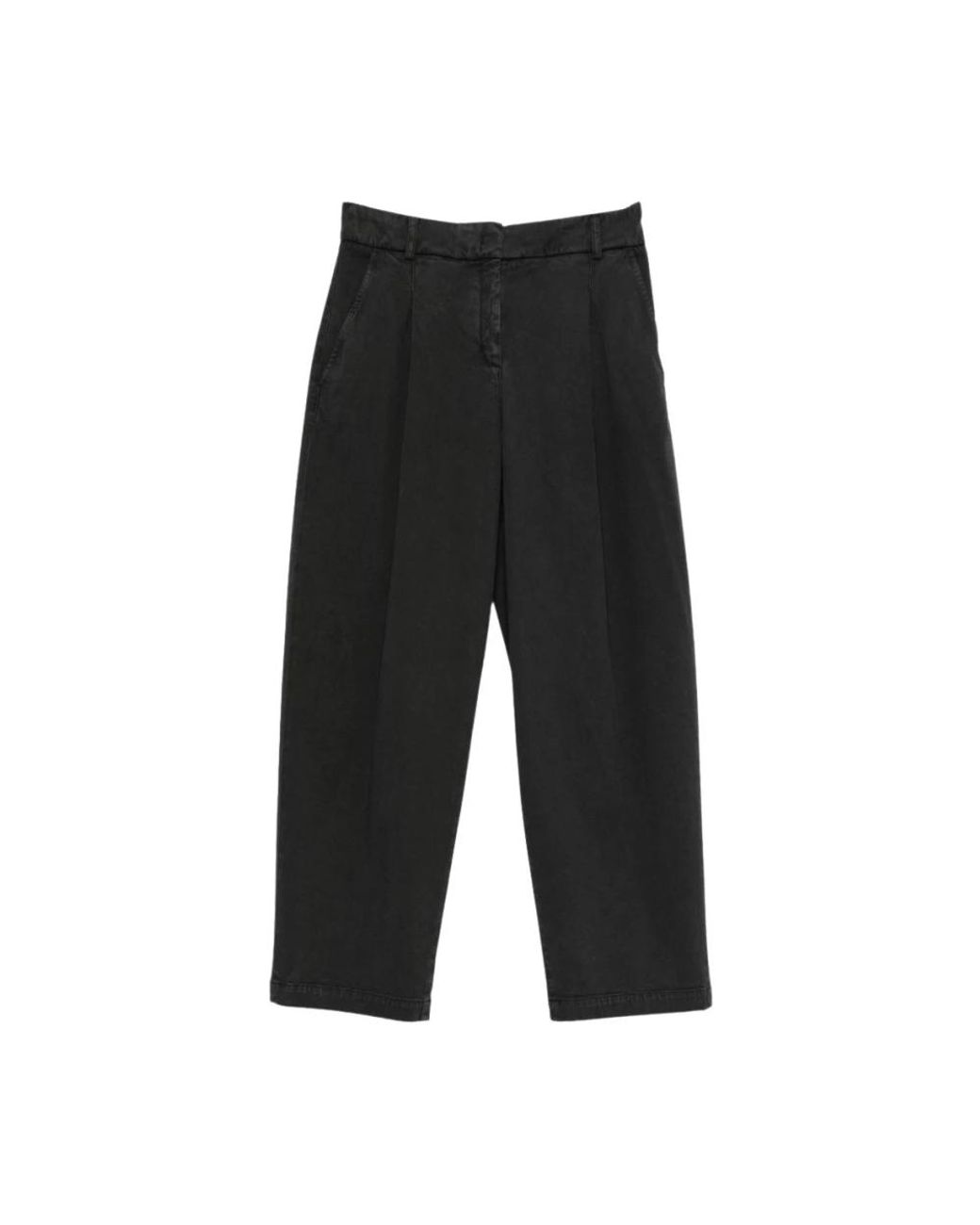 Via Masini 80 Black Cropped Trousers