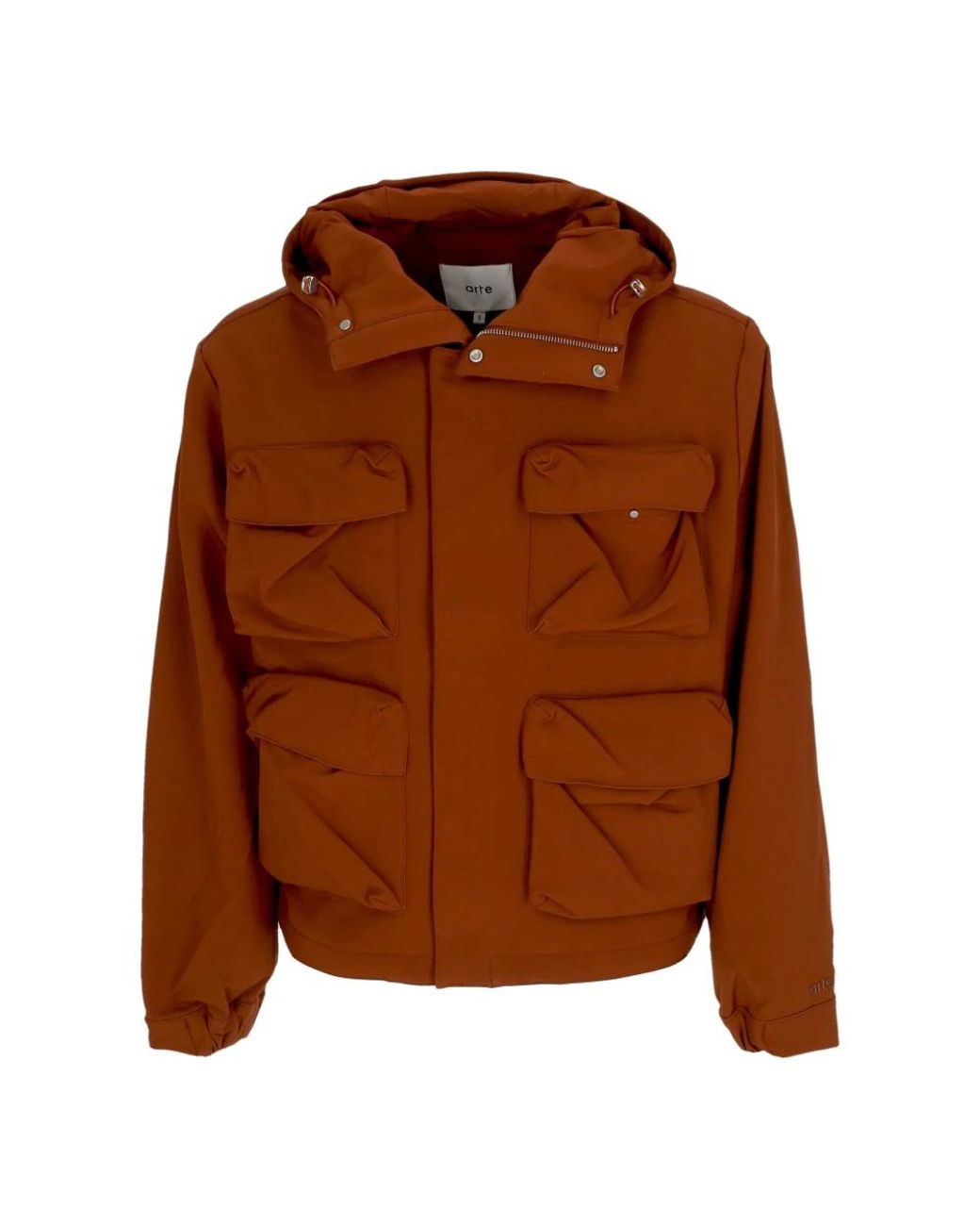 Arte' Jassen ,Oranje ,Polyester Technische Stof Hoodie Jas Oranje in het Brown voor heren