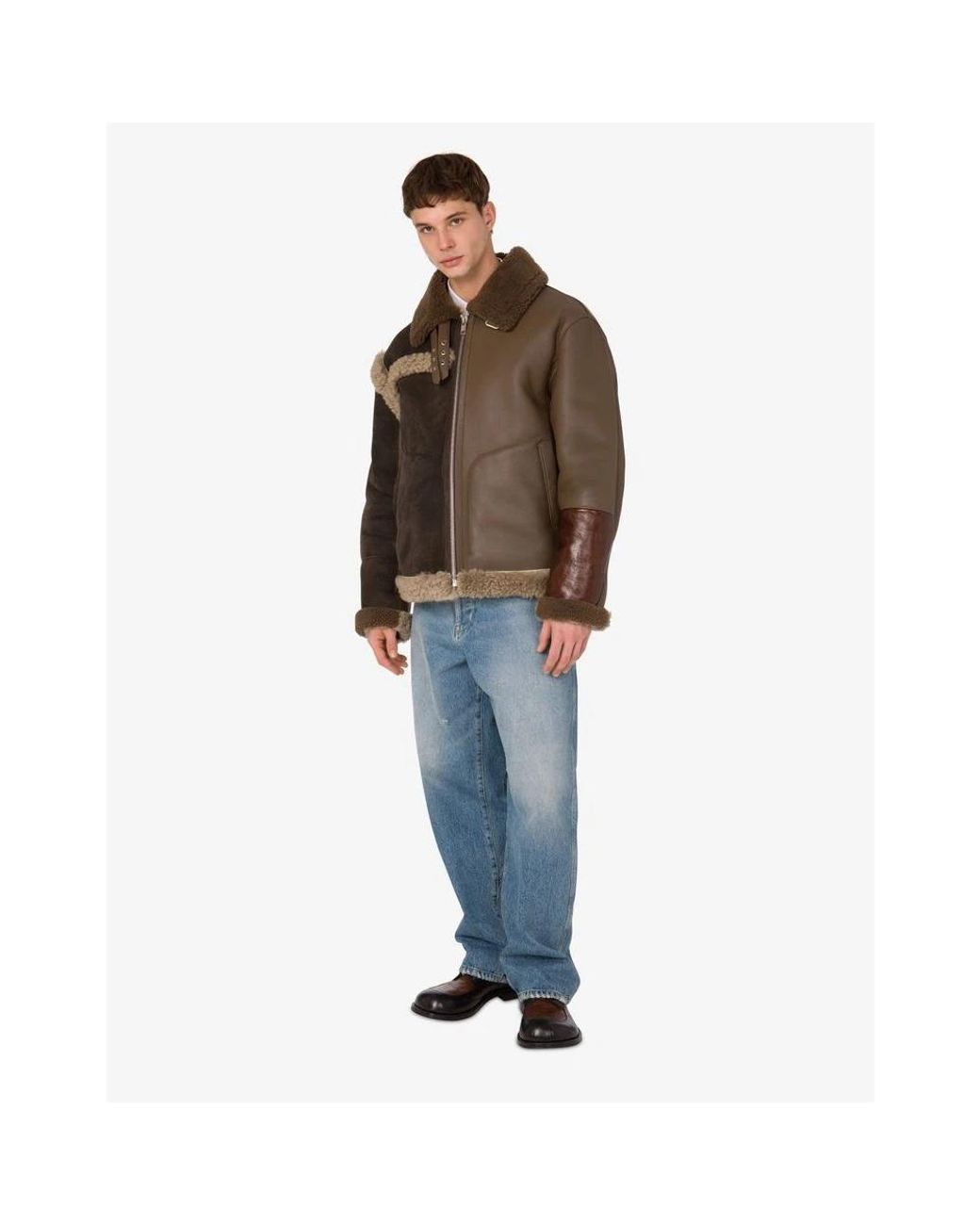 Moschino Brown Faux Fur & Shearling Jackets for men