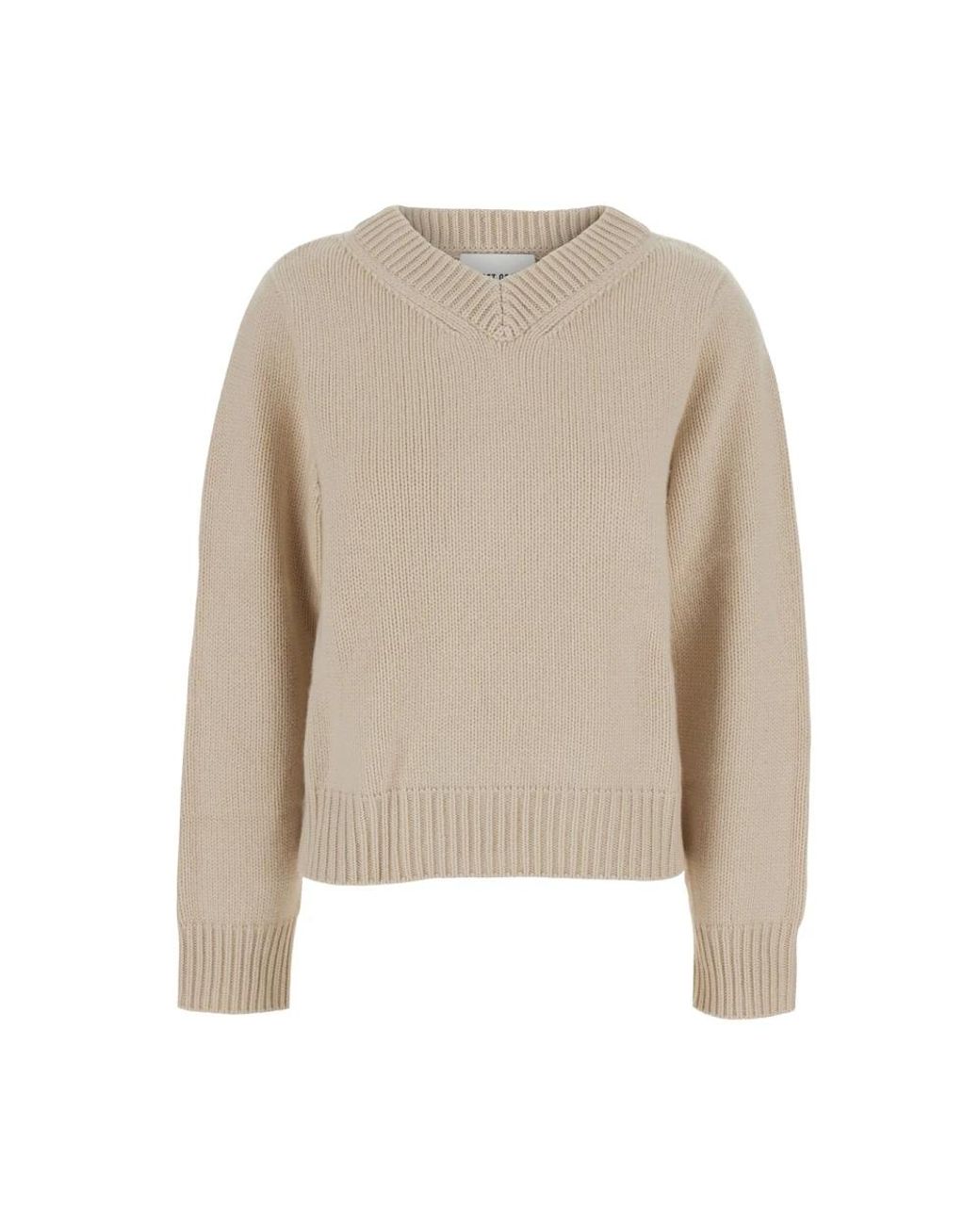 Soft Goat Natural Grober V-Ausschnitt Pullover