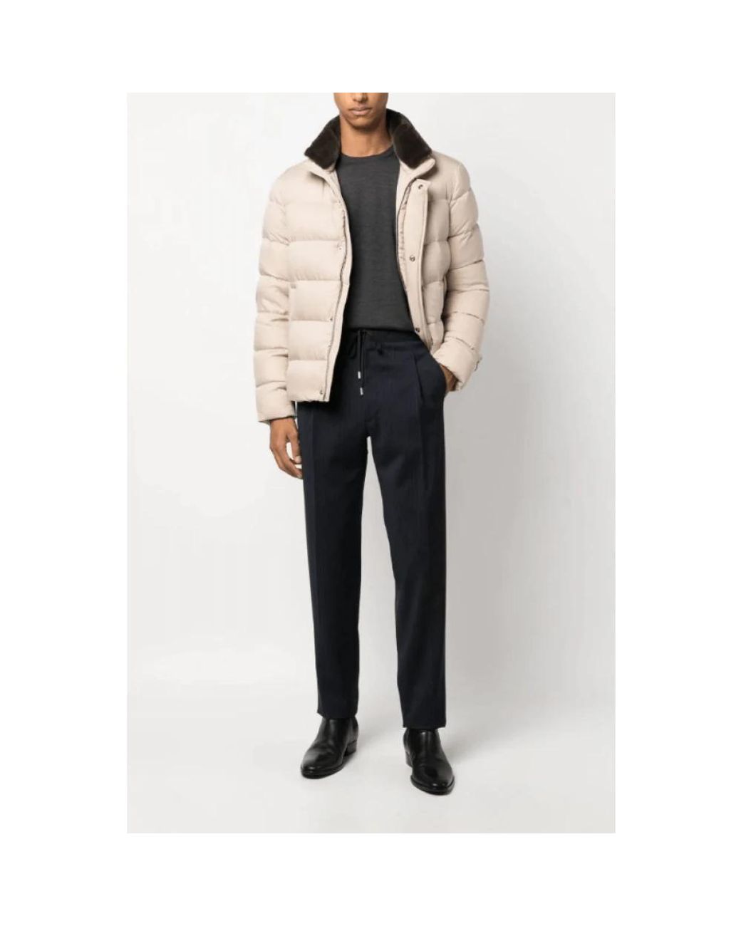 Lardini Gray Round-Neck Knitwear for men